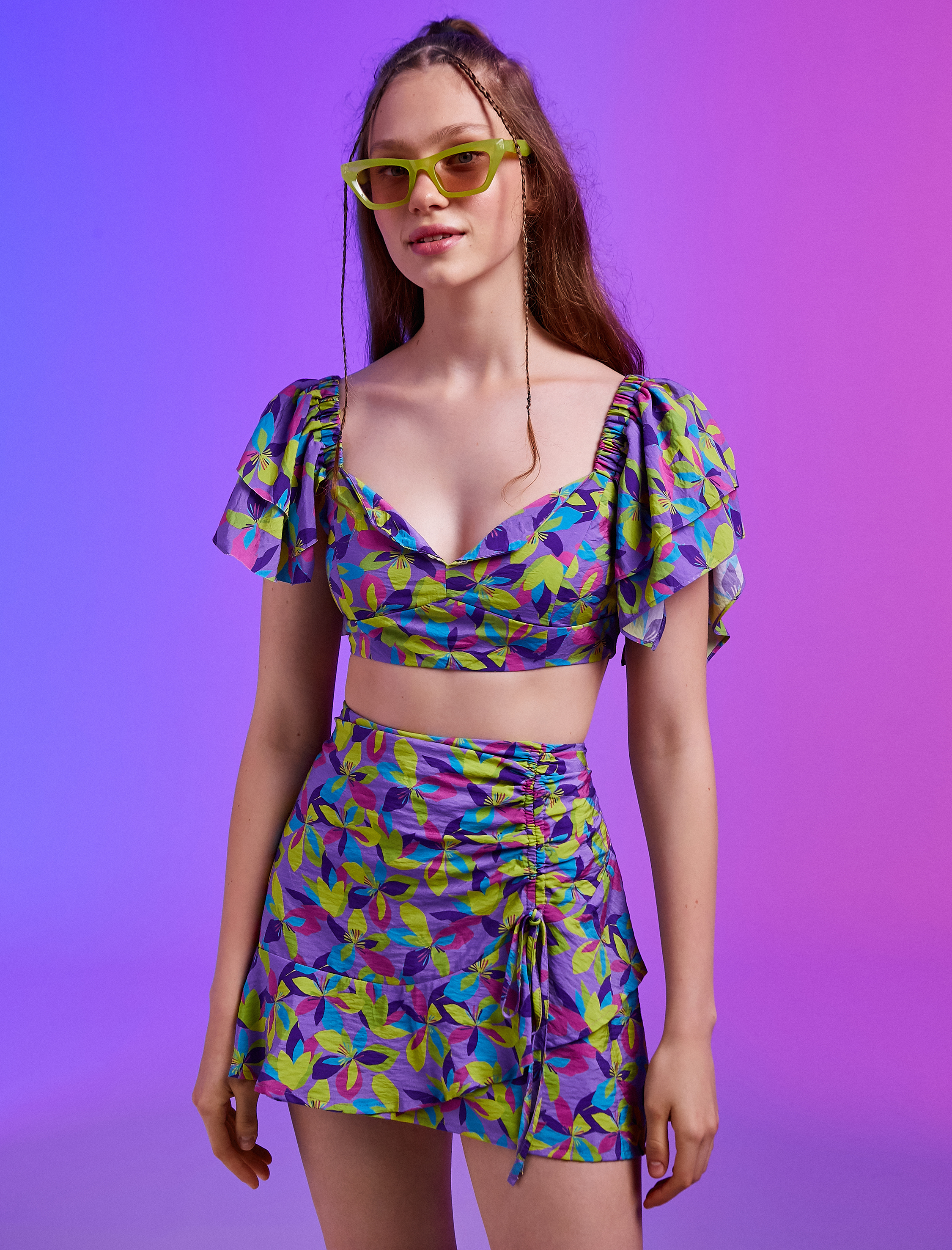   Kolu Volan Parçalı Bluz