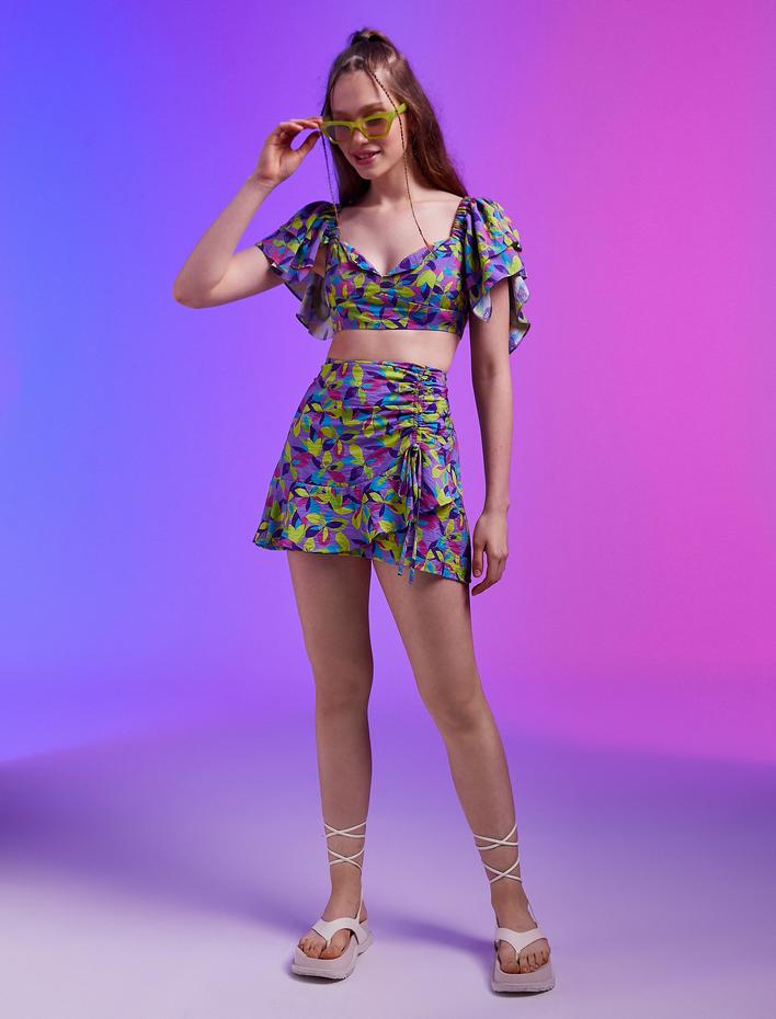  Kolu Volan Parçalı Bluz