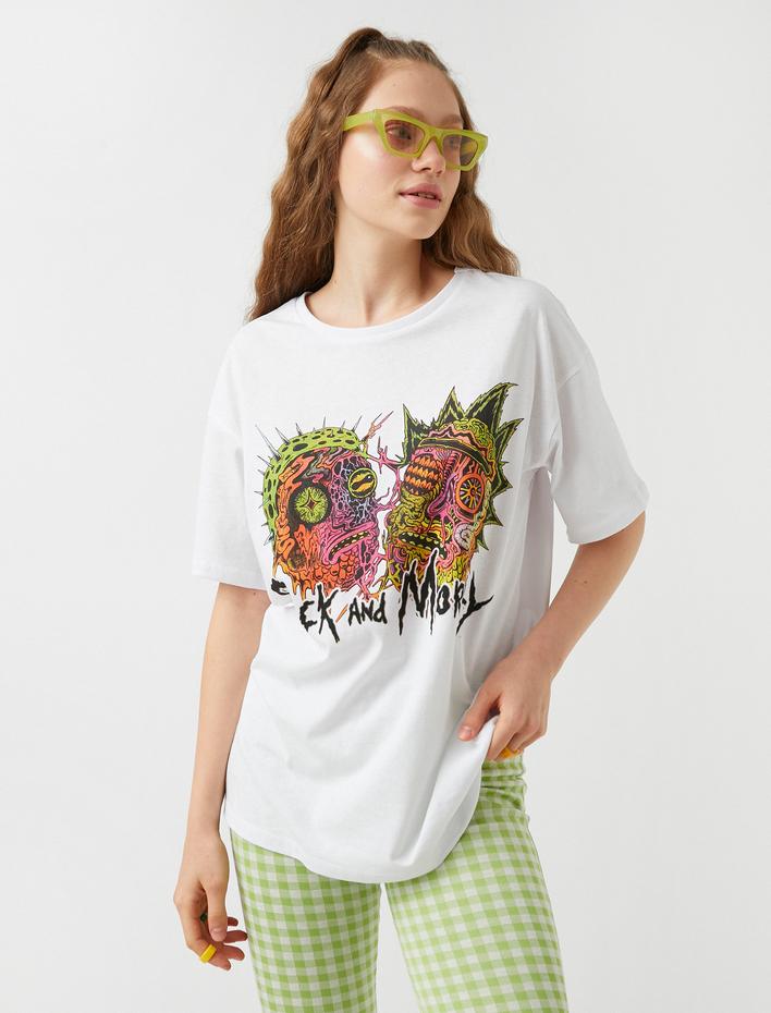  Rick and Morty Lisanslı Baskılı Tişört