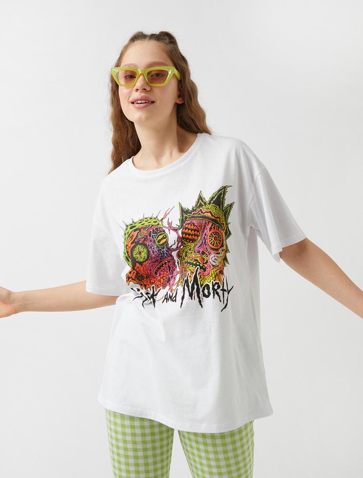  Rick and Morty Lisanslı Baskılı Tişört