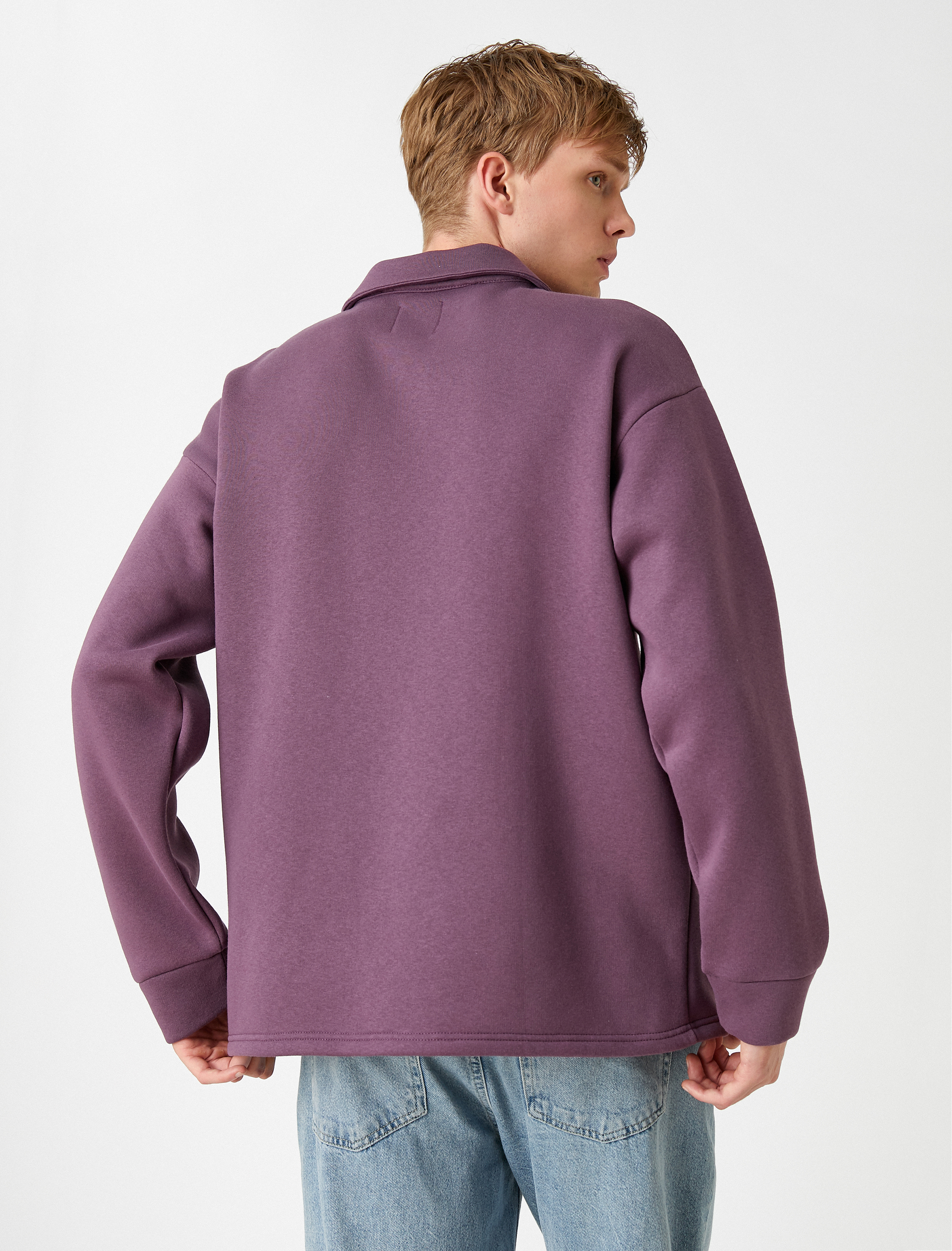   Gömlek Yaka Sweatshirt Şardonlu