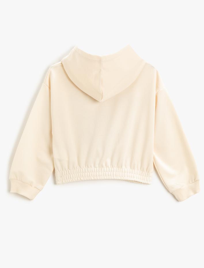 Kız Çocuk Kapüşonlu Baskılı Sweatshirt Uzun Kollu