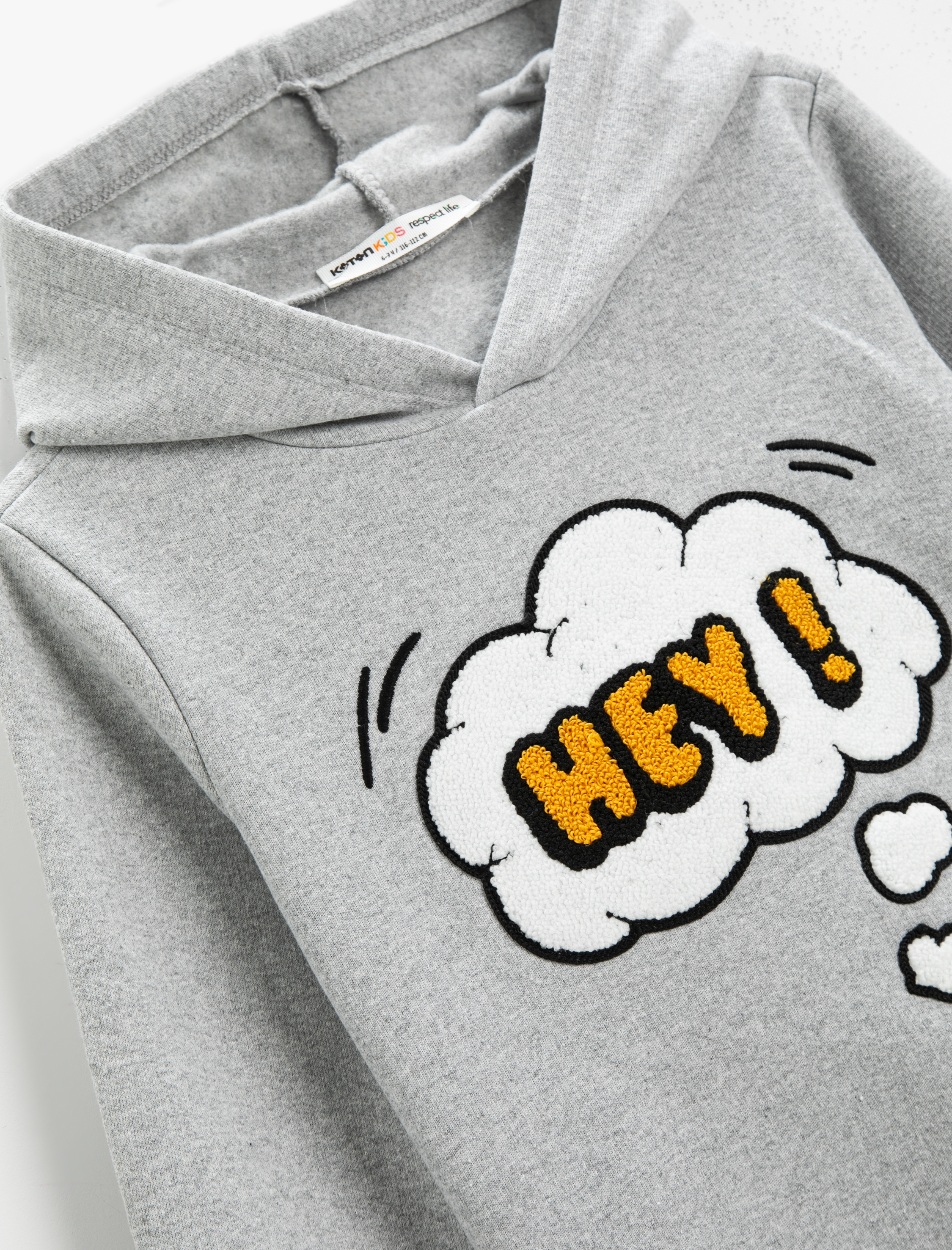  Erkek Çocuk Kapüşonlu Sweatshirt Peluş Aplike Detaylı