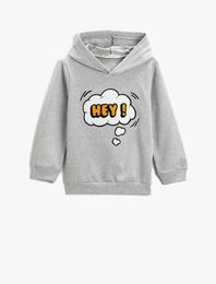 Kapüşonlu Sweatshirt Peluş Aplike Detaylı