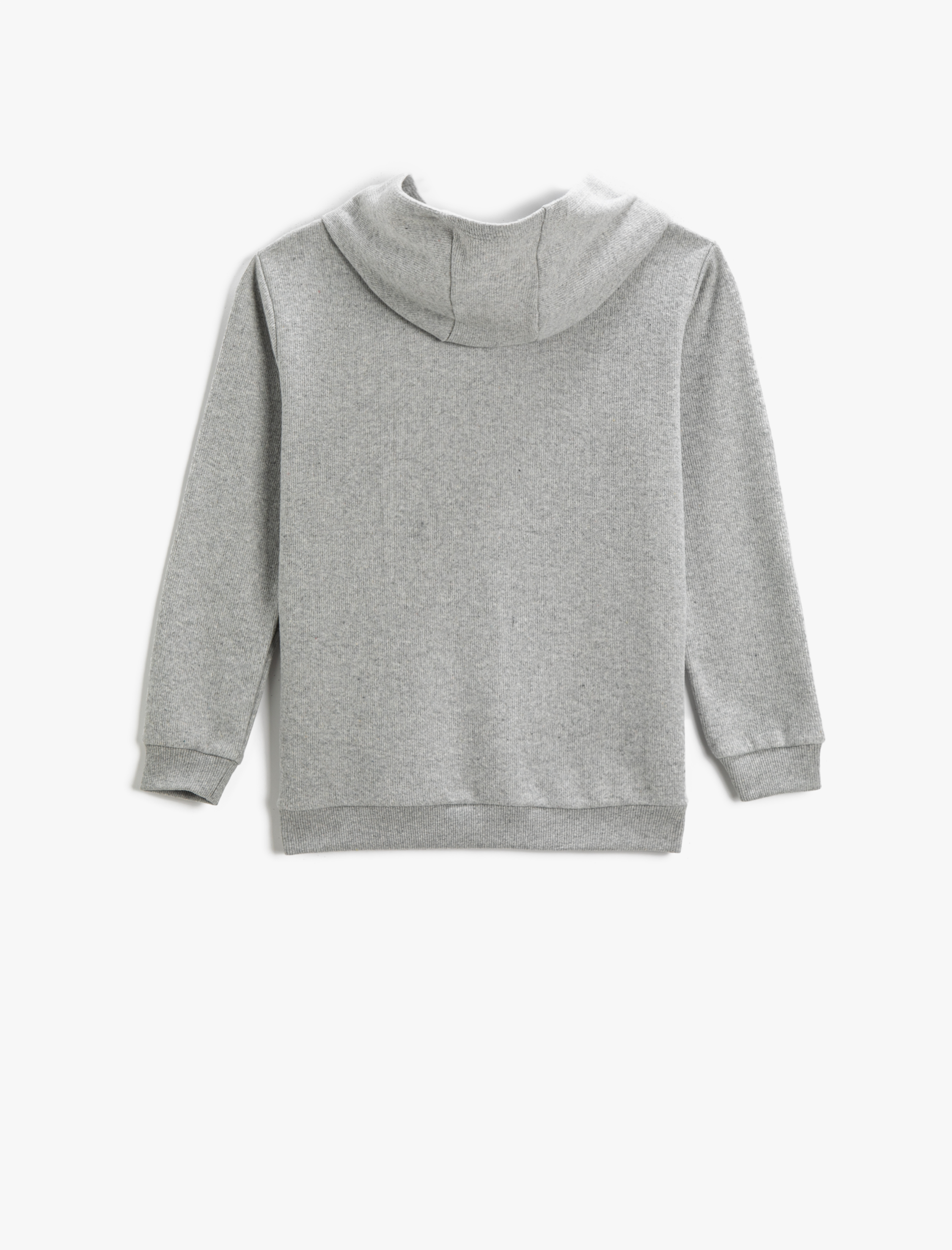  Erkek Çocuk Basic Kapüşonlu Sweatshirt Dokulu