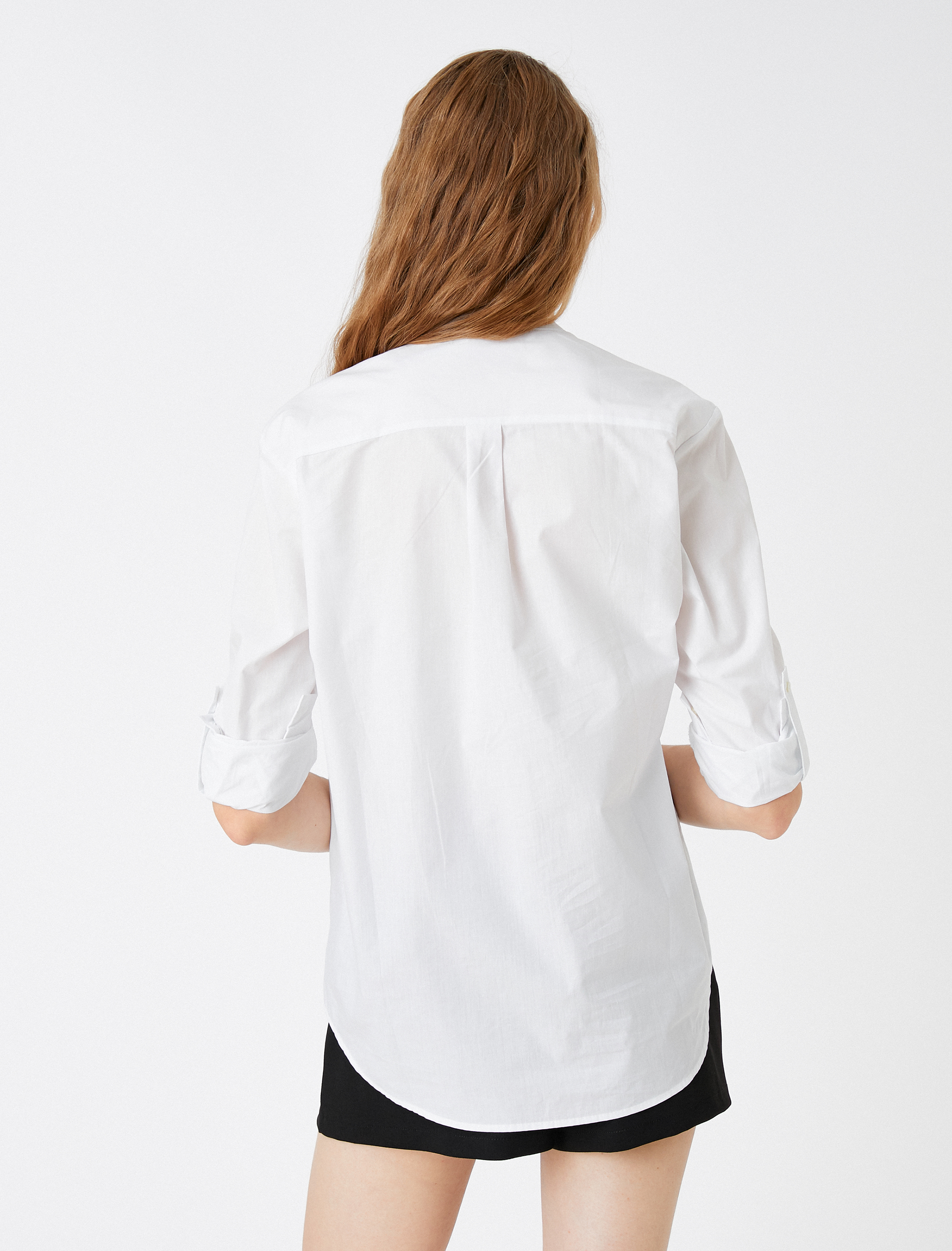   Hakim Yaka Gömlek Kolları Katlamalı