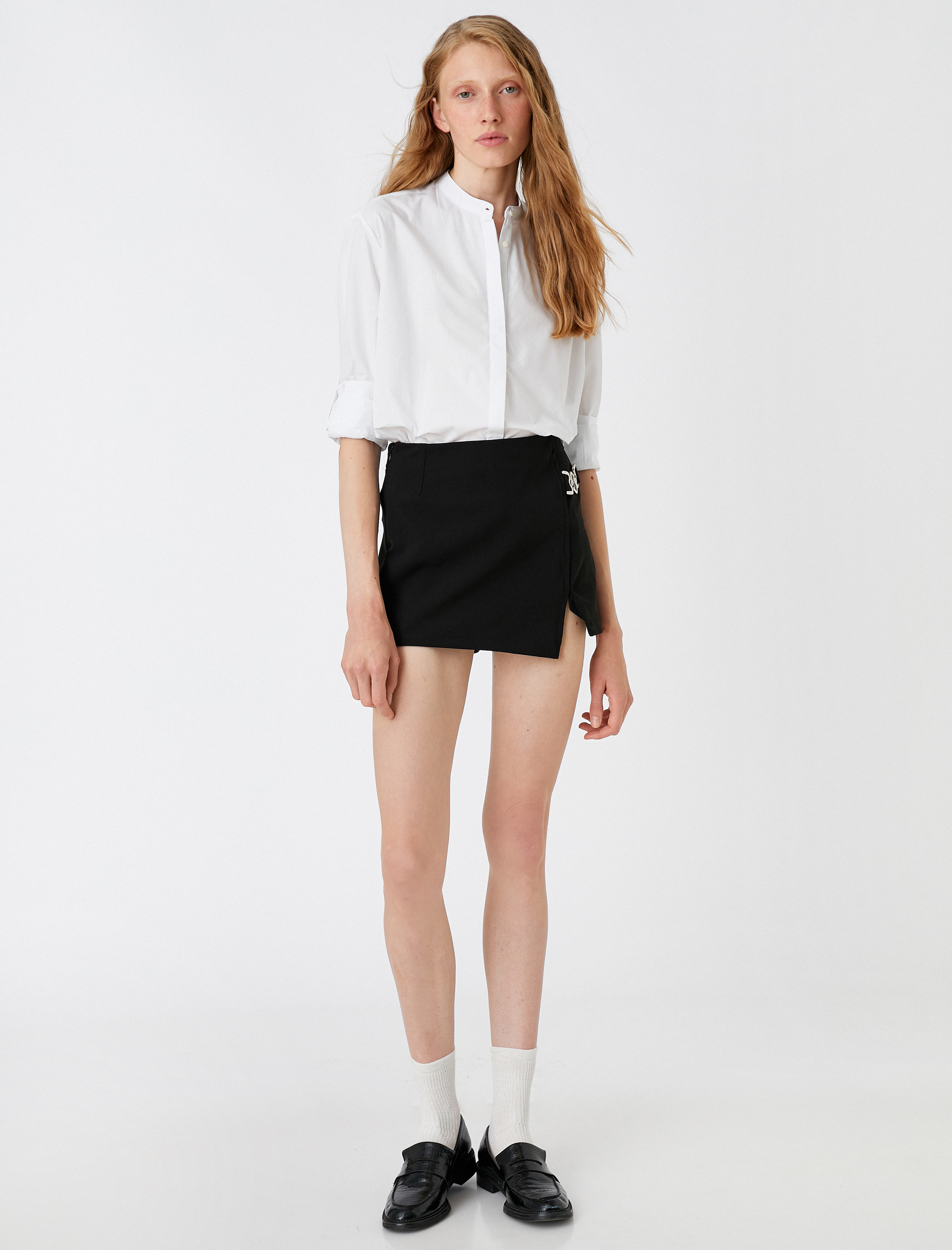   Hakim Yaka Gömlek Kolları Katlamalı