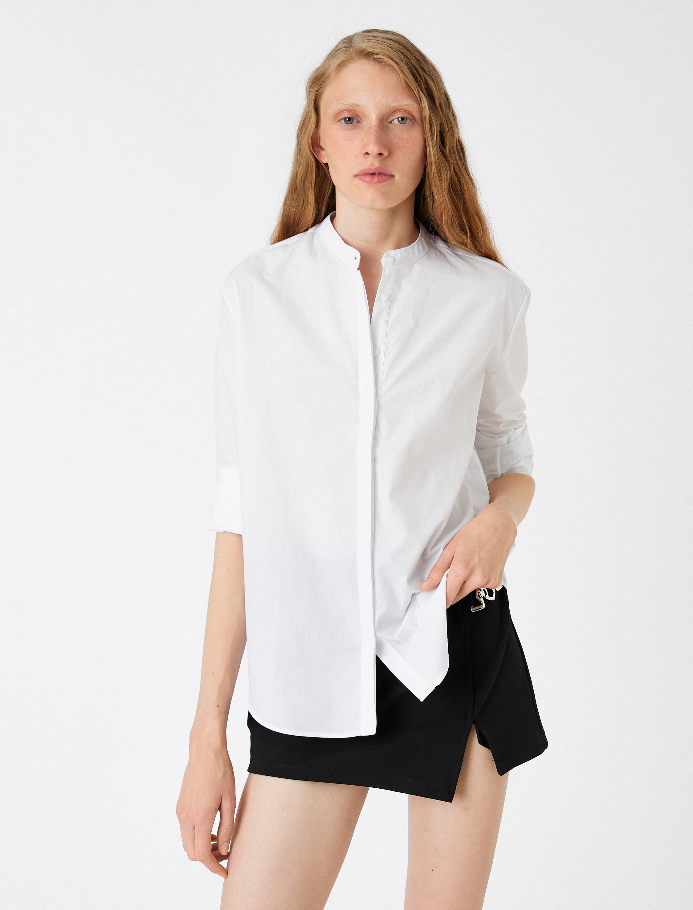   Hakim Yaka Gömlek Kolları Katlamalı