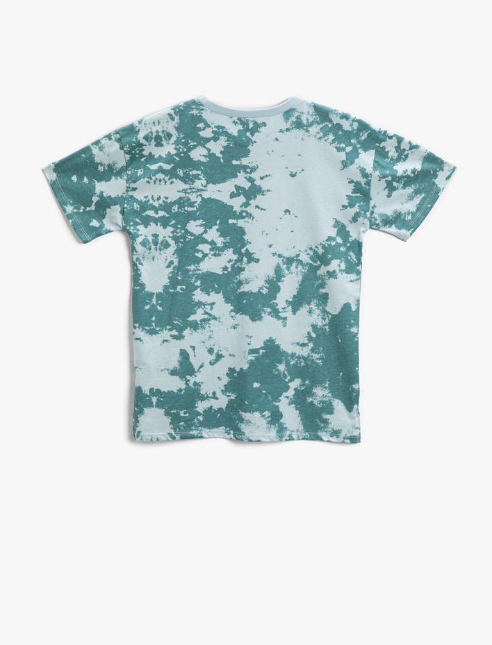 Erkek Çocuk Baskılı Tişört Kısa Kollu Bisiklet Yaka Pamuklu