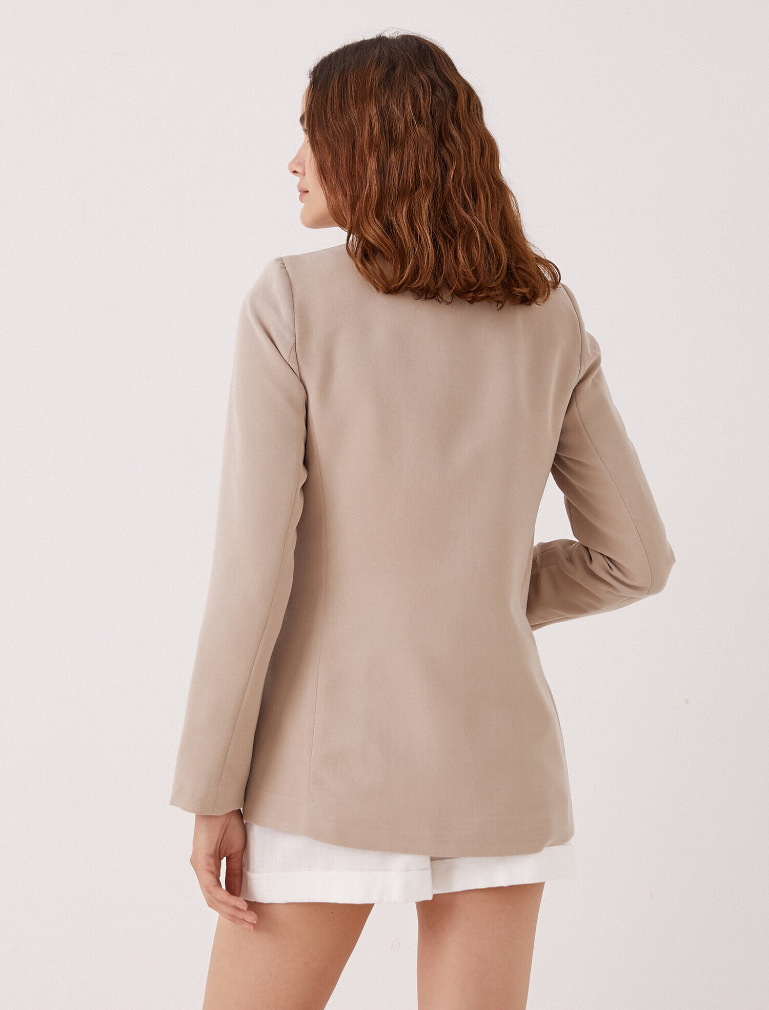   Kruvaze Blazer Ceket Modal Karışımlı