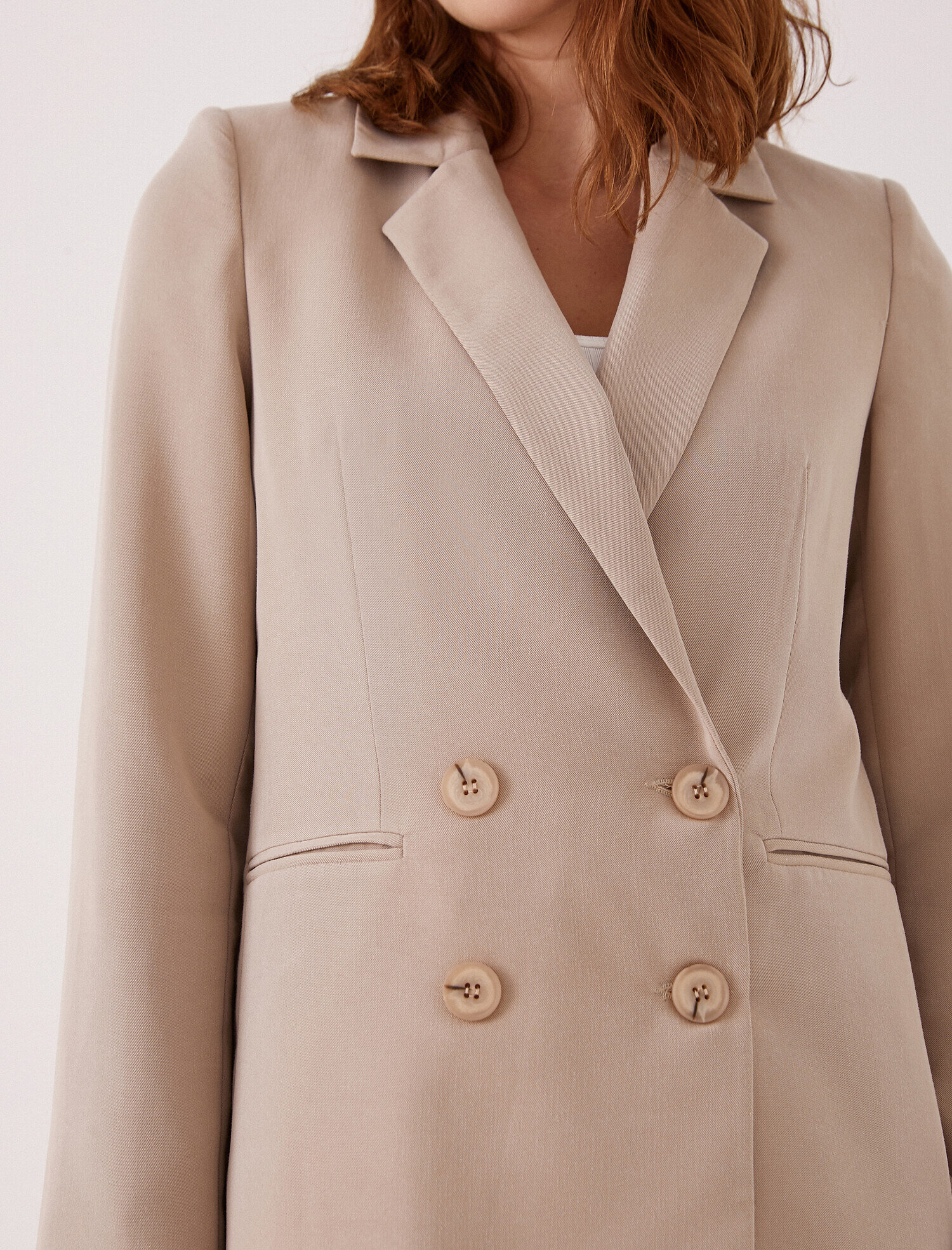   Kruvaze Blazer Ceket Modal Karışımlı