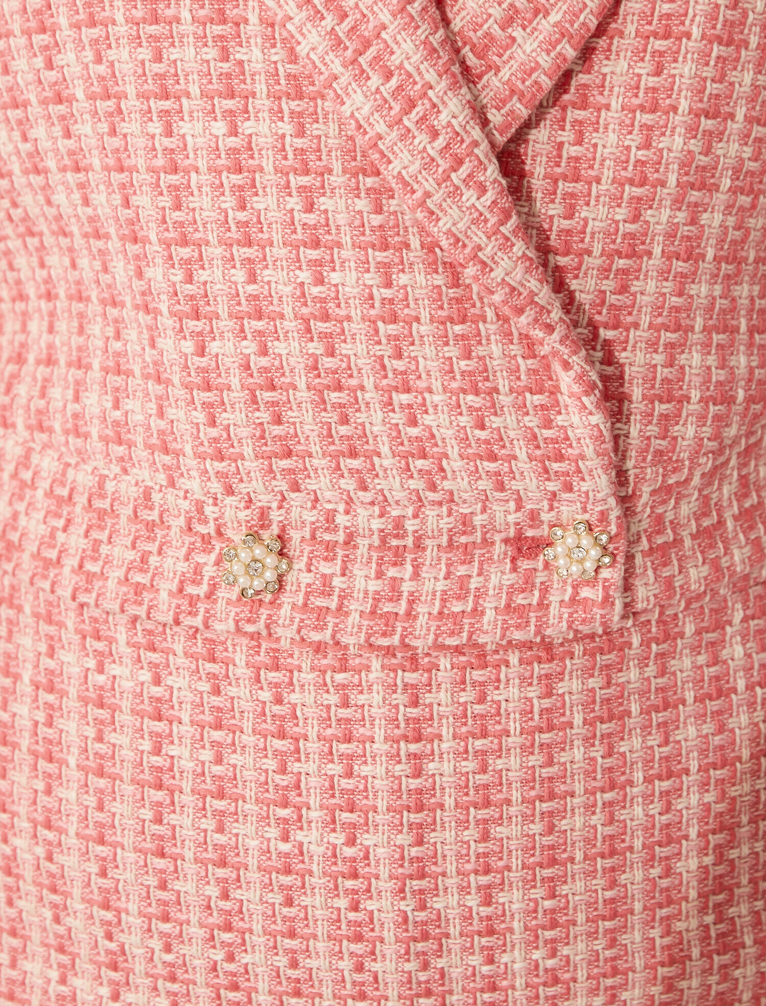   Melis Ağazat X Koton - Düğme Detaylı Tüvit Crop Ceket