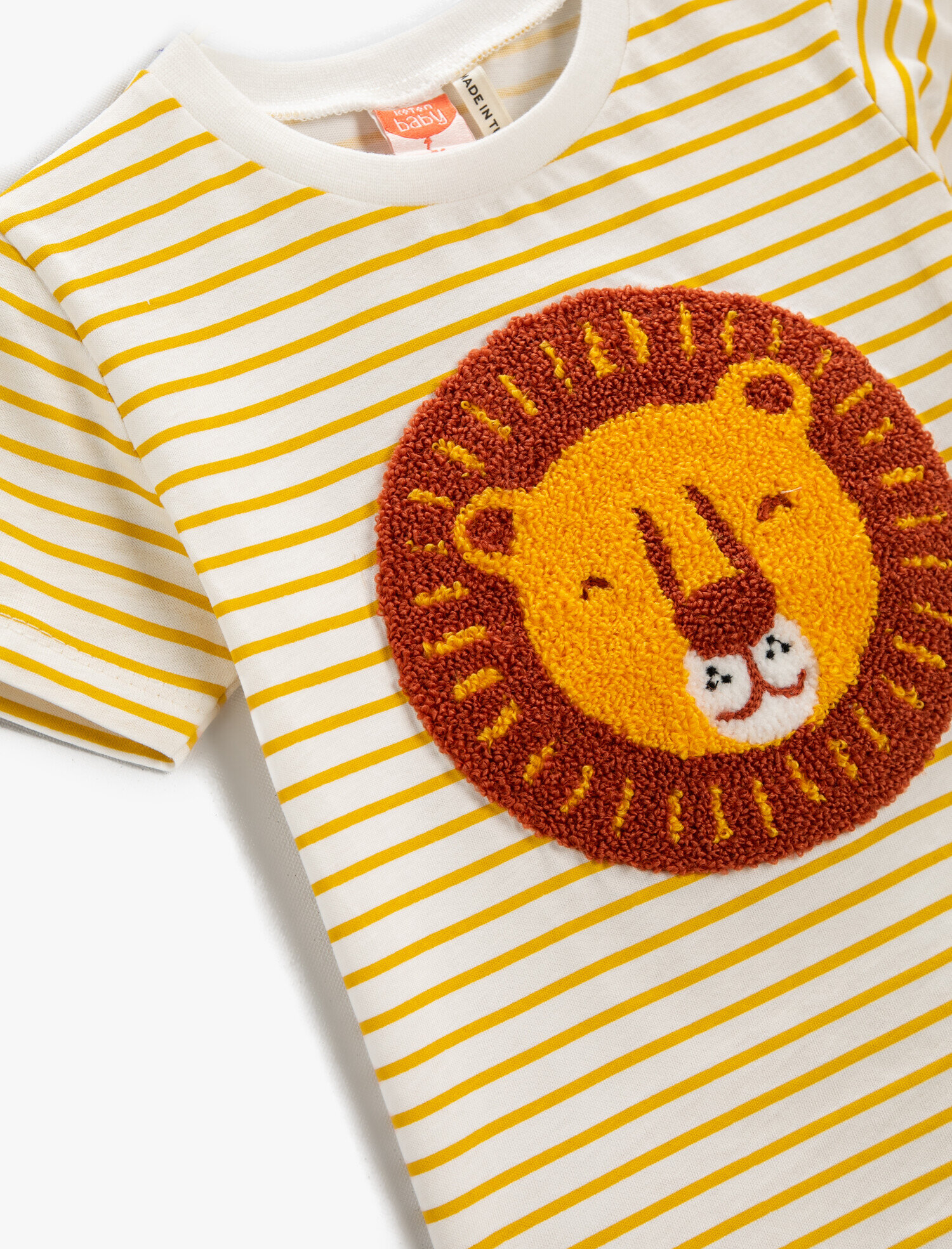  Erkek Bebek Çizgili Tişört Kısa Kollu Bisiklet Yaka Pamuklu