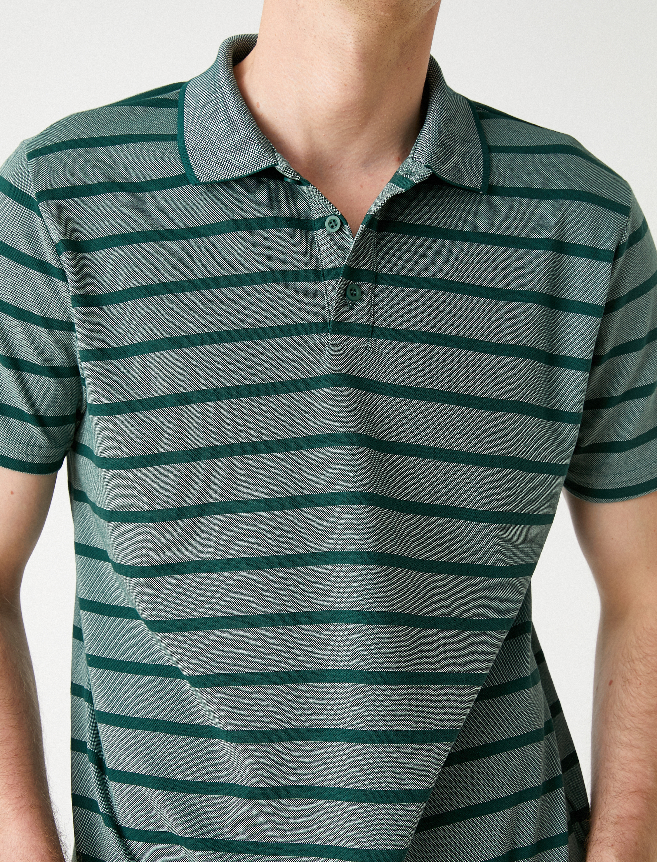   Çizgili Polo Yaka Tişört