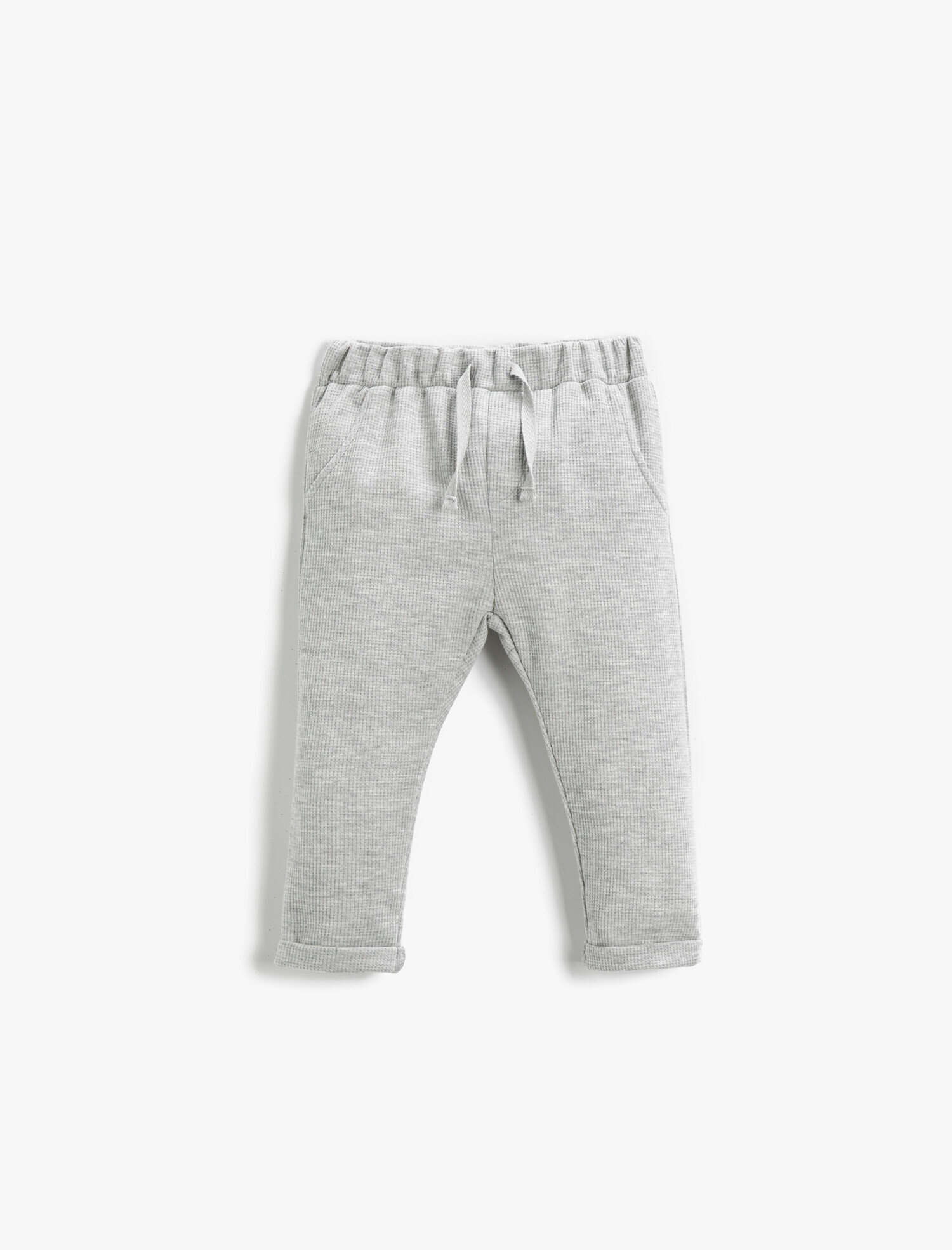  Erkek Bebek Basic Eşofman Altı Dokulu Belden Bağlamalı