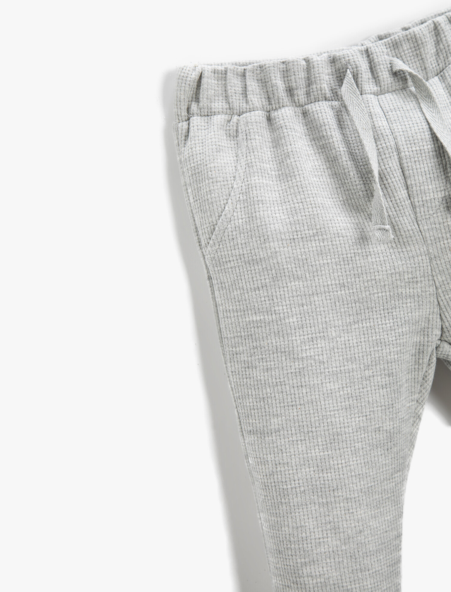  Erkek Bebek Basic Eşofman Altı Dokulu Belden Bağlamalı