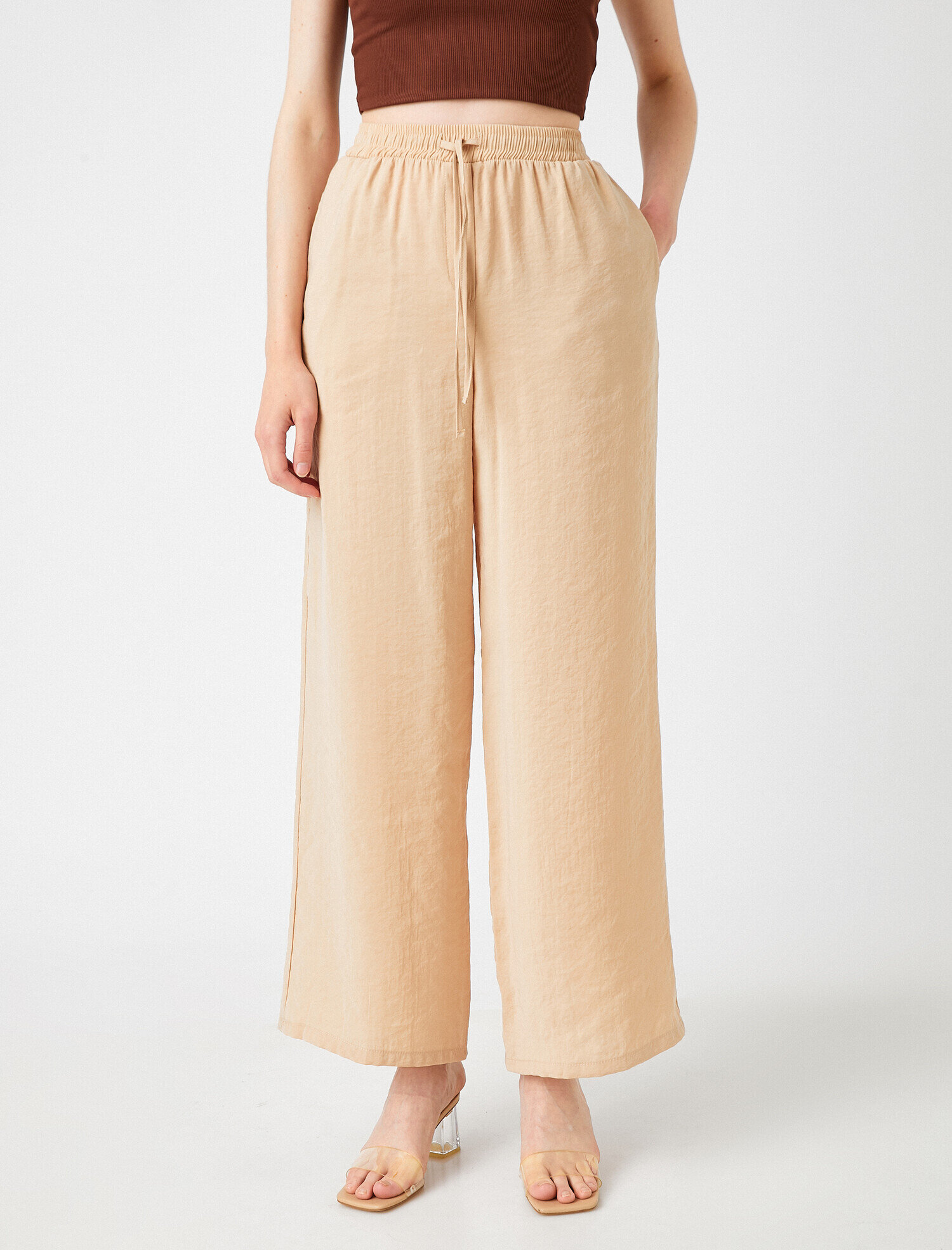   Bol Paça Pantolon Beli Bağlamalı