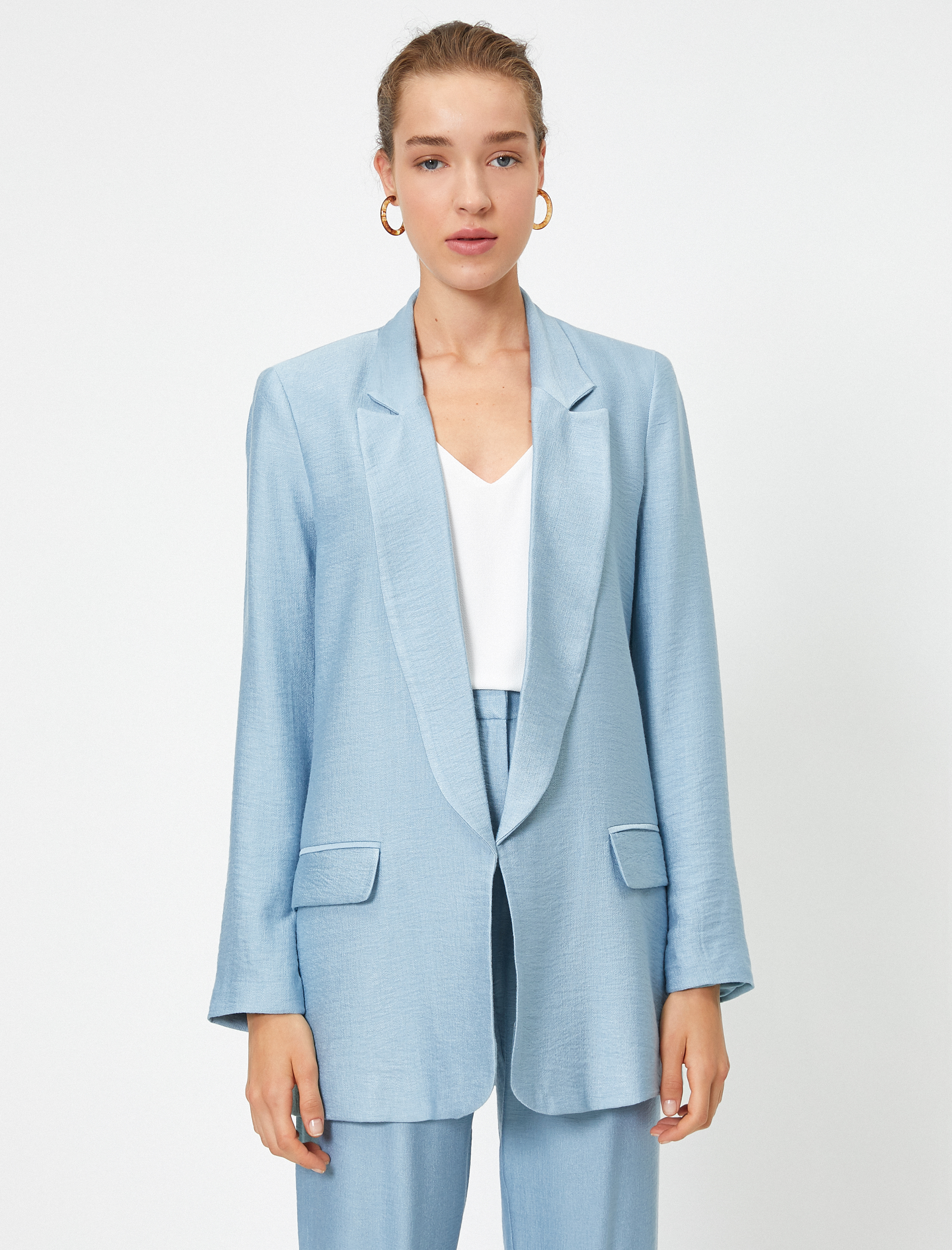   Doğal Dokulu Rahat Kesim Blazer