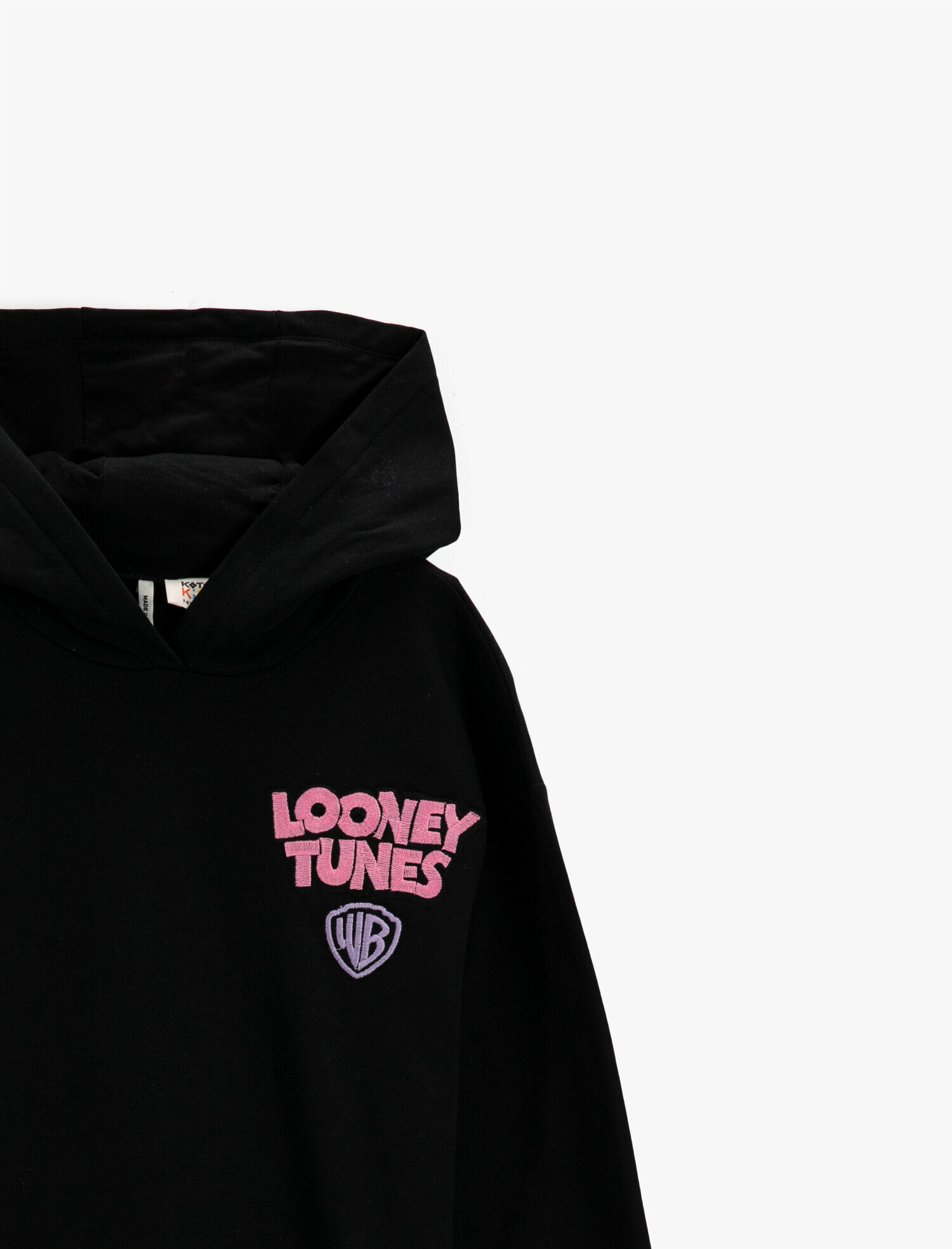 Kız Çocuk Looney Tunes Lisanslı Baskılı Kapüşonlu Sweatshirt Elbise