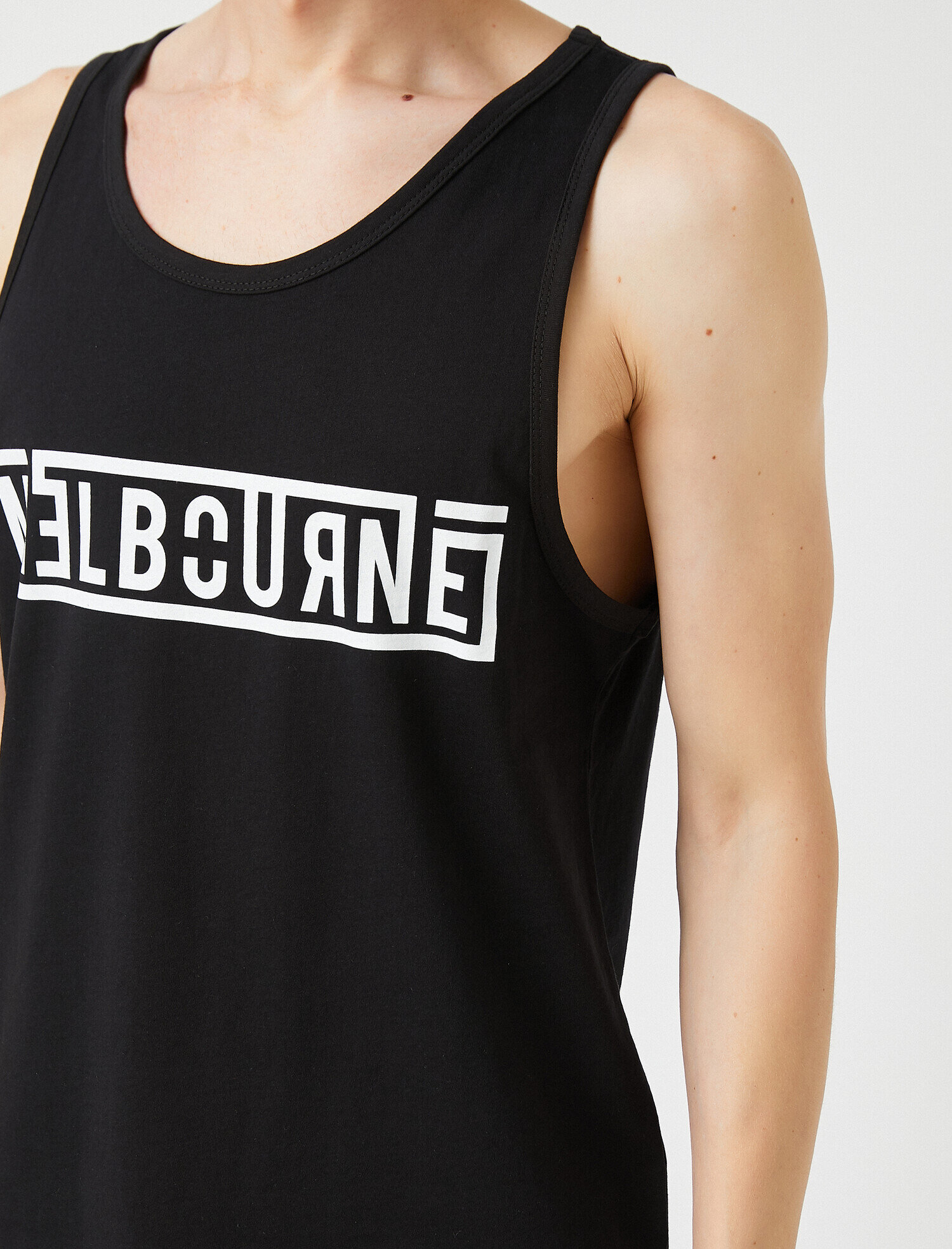   Melbourne Baskılı Kolsuz Tişört