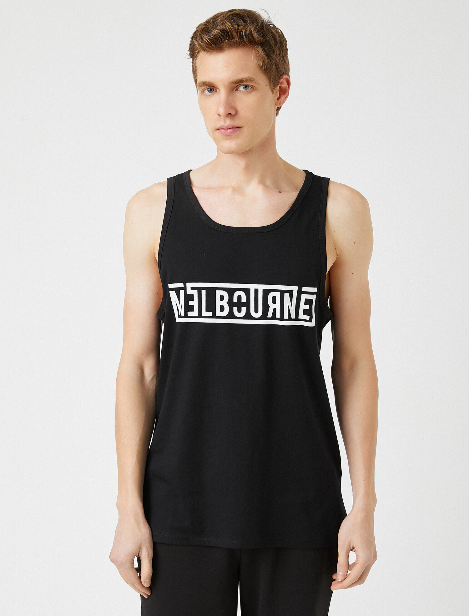   Melbourne Baskılı Kolsuz Tişört