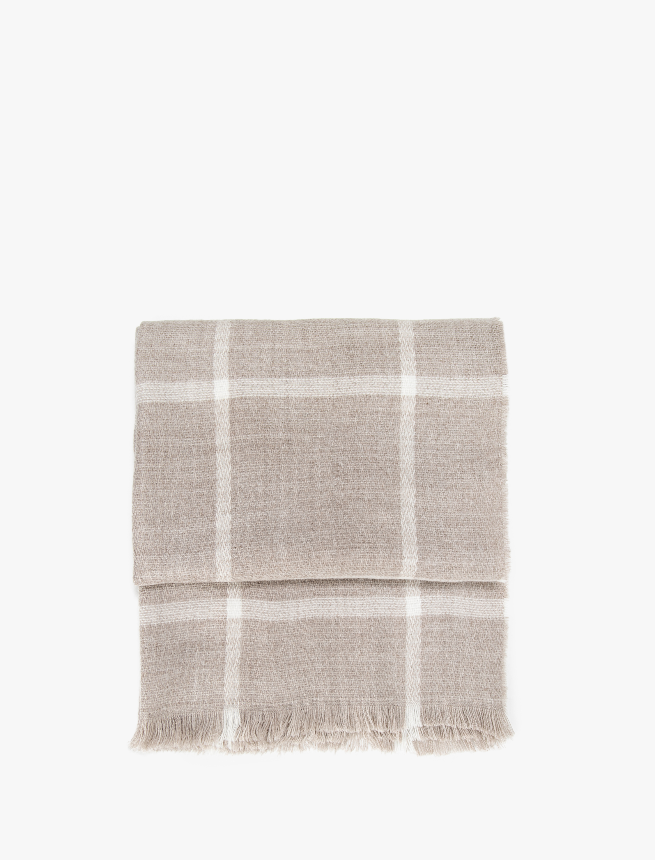  Kadın Kareli Şal Püskül Detaylı