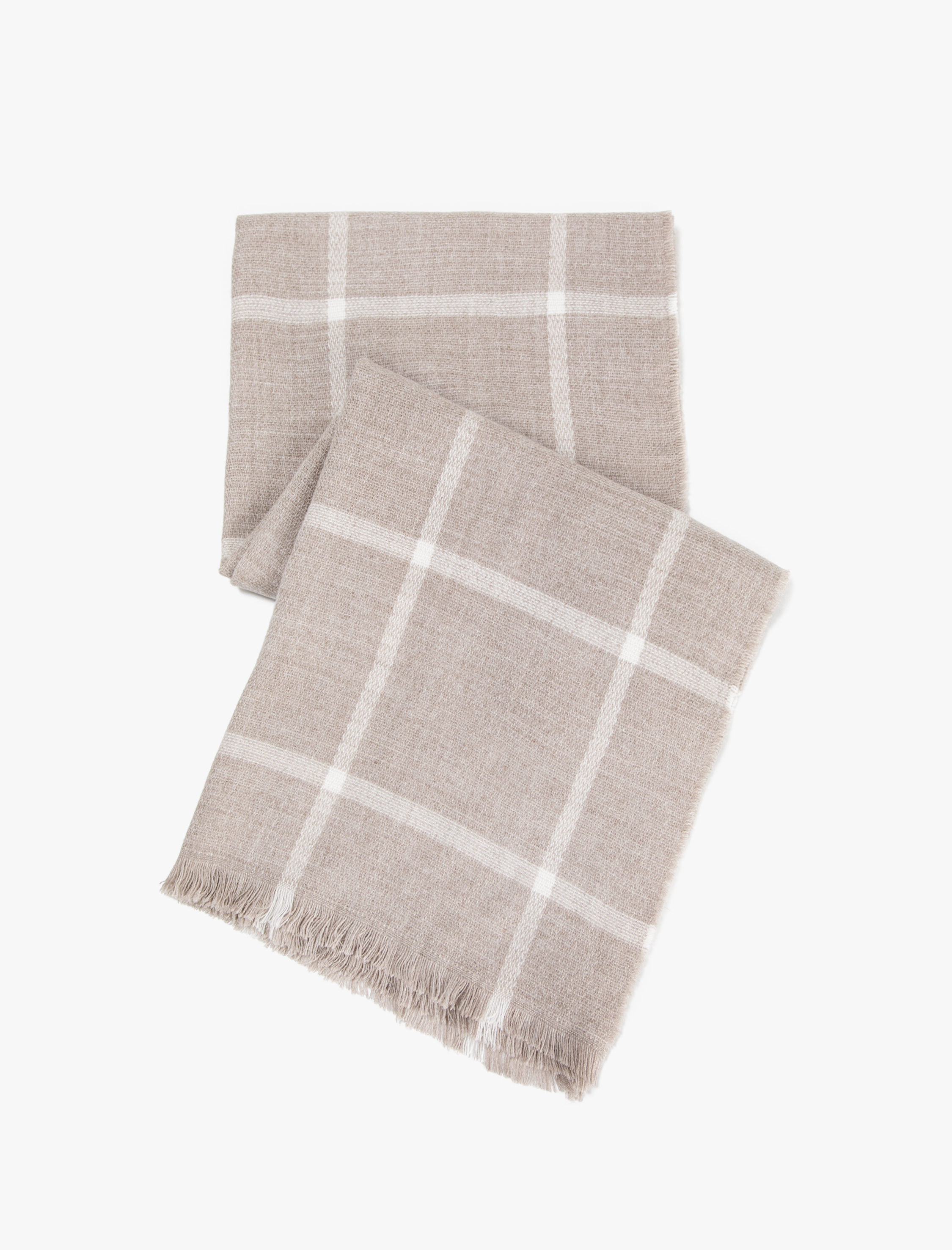  Kadın Kareli Şal Püskül Detaylı