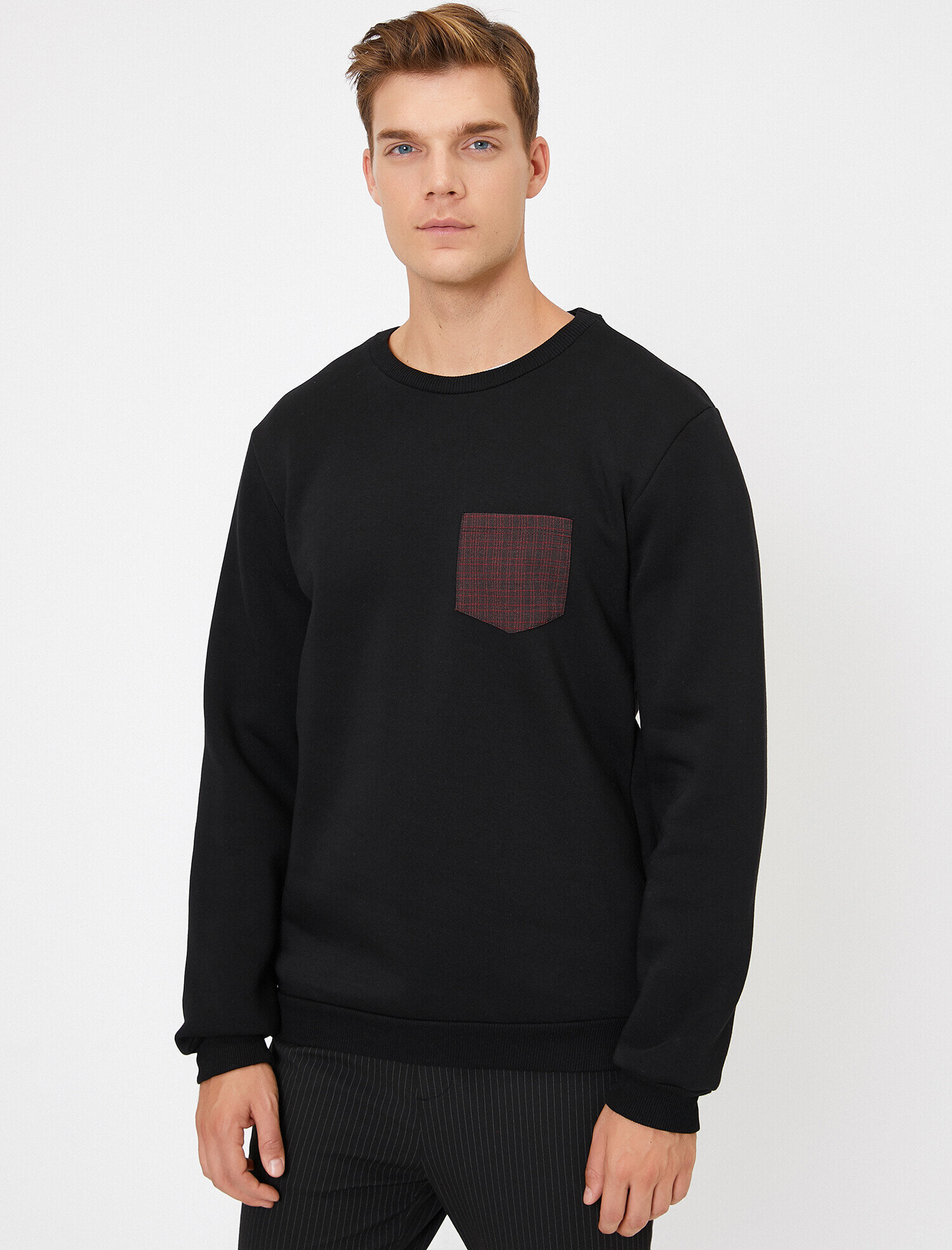   Bisiklet Yaka Cepli Sweatshirt