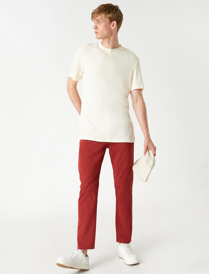  Basic Gabardin Pantolon Düğmeli