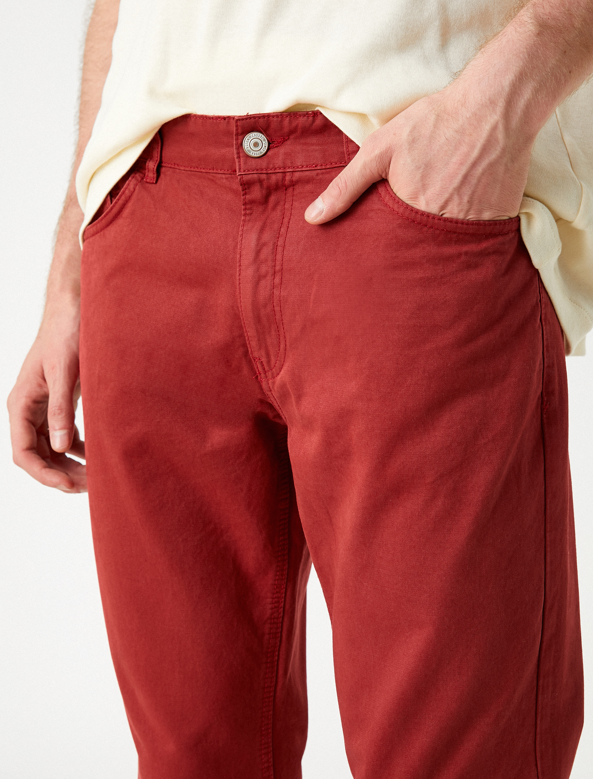   Basic Gabardin Pantolon Düğmeli