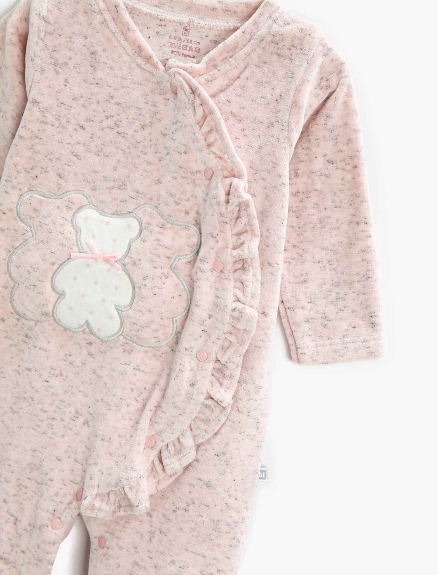  Erkek Bebek Peluş Tulum Uzun Kollu Fırfırlı