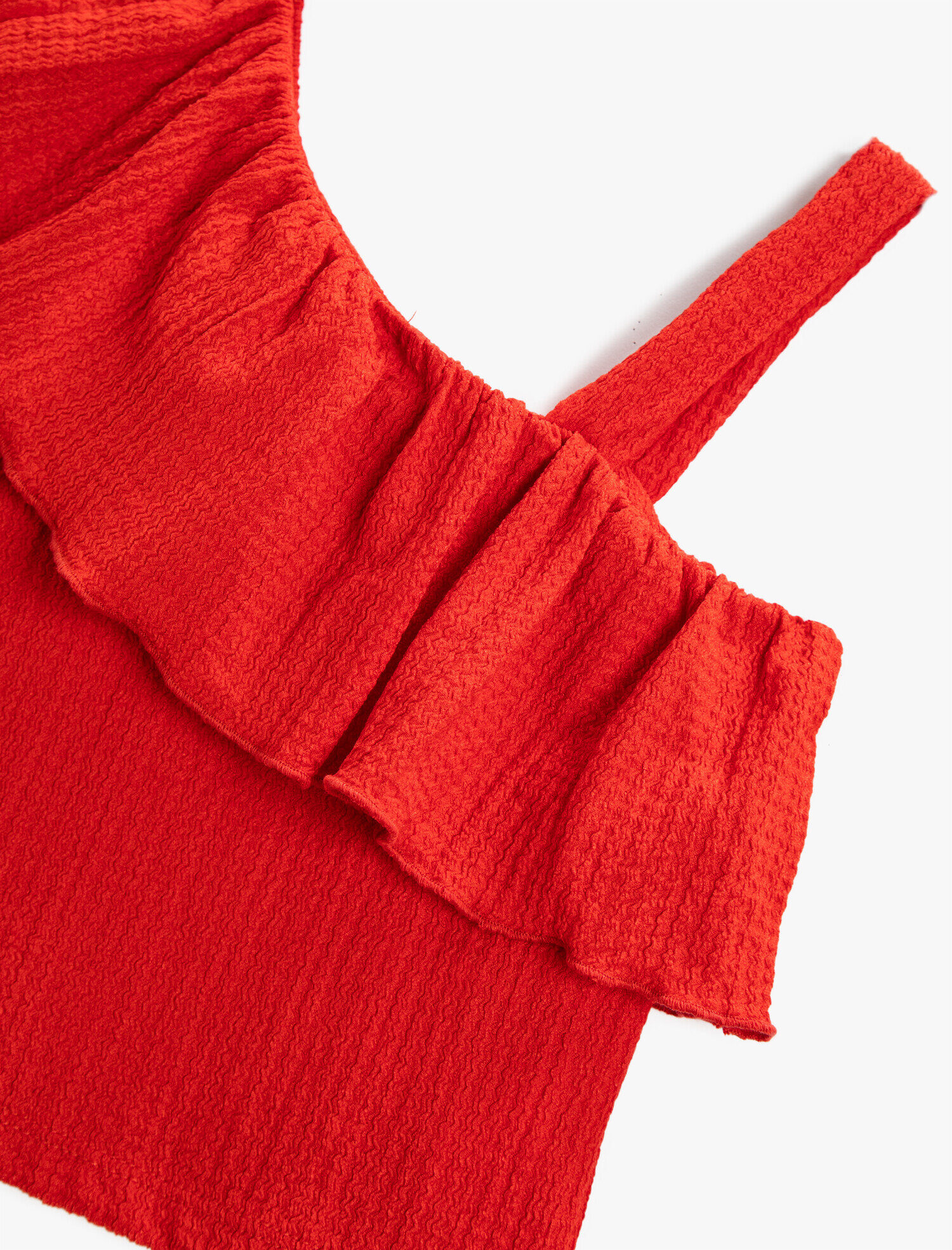  Kız Çocuk Tek Omuzlu Fırfırlı Üst