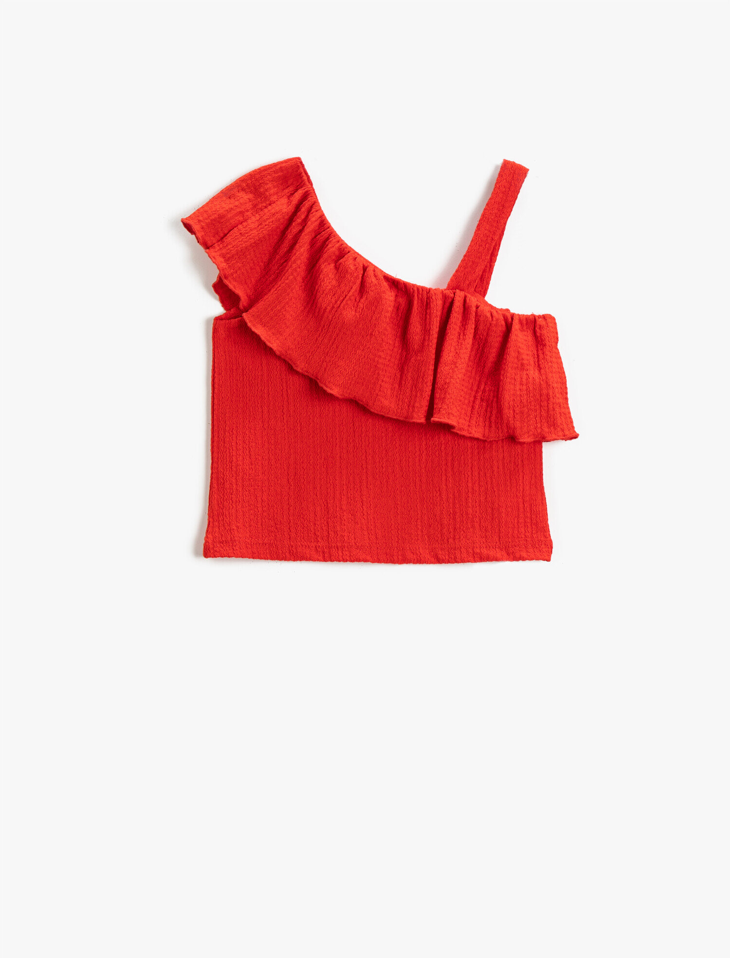  Kız Çocuk Tek Omuzlu Fırfırlı Üst