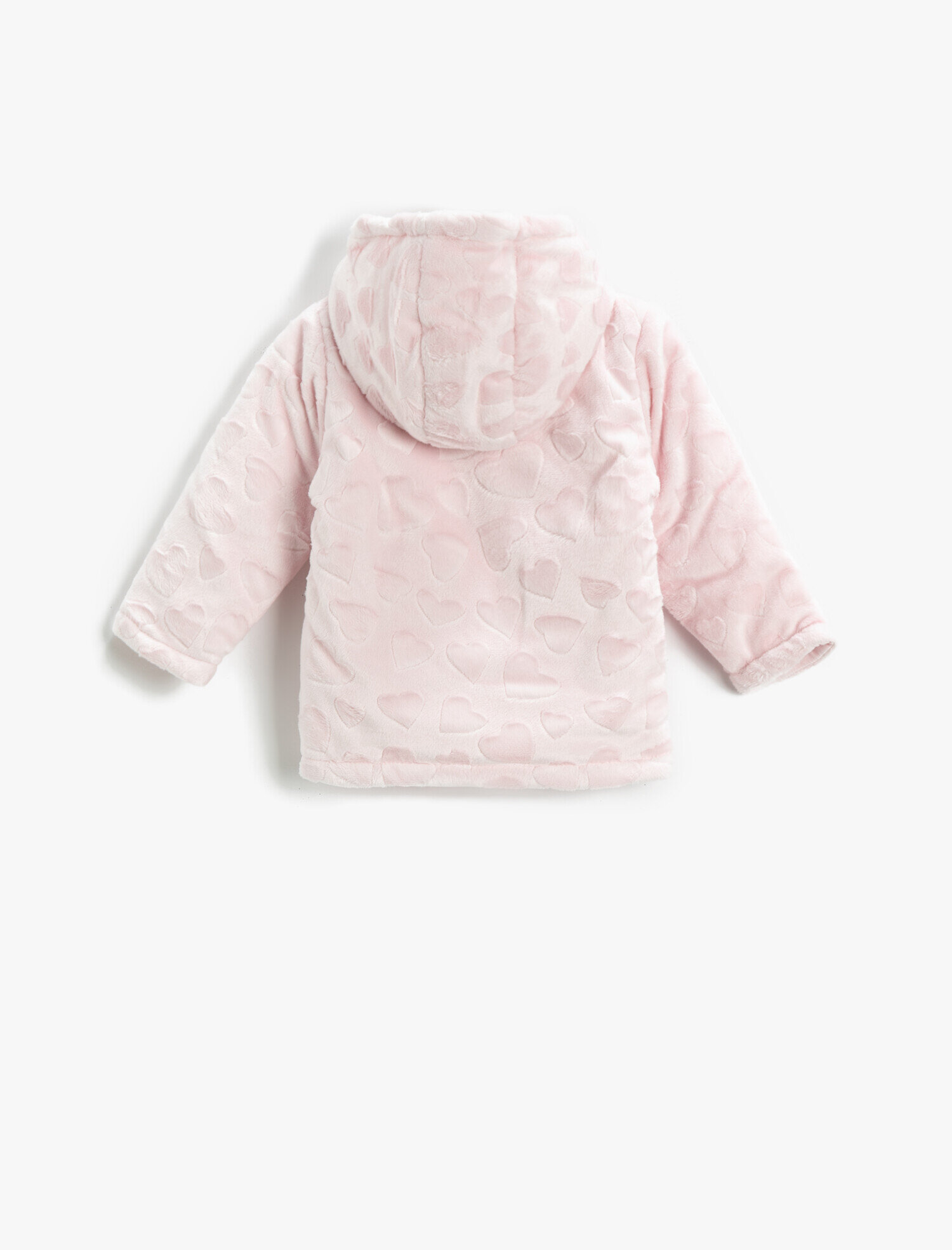  Erkek Bebek Peluş Mont Kapüşonlu Aplike Detaylı Pamuklu