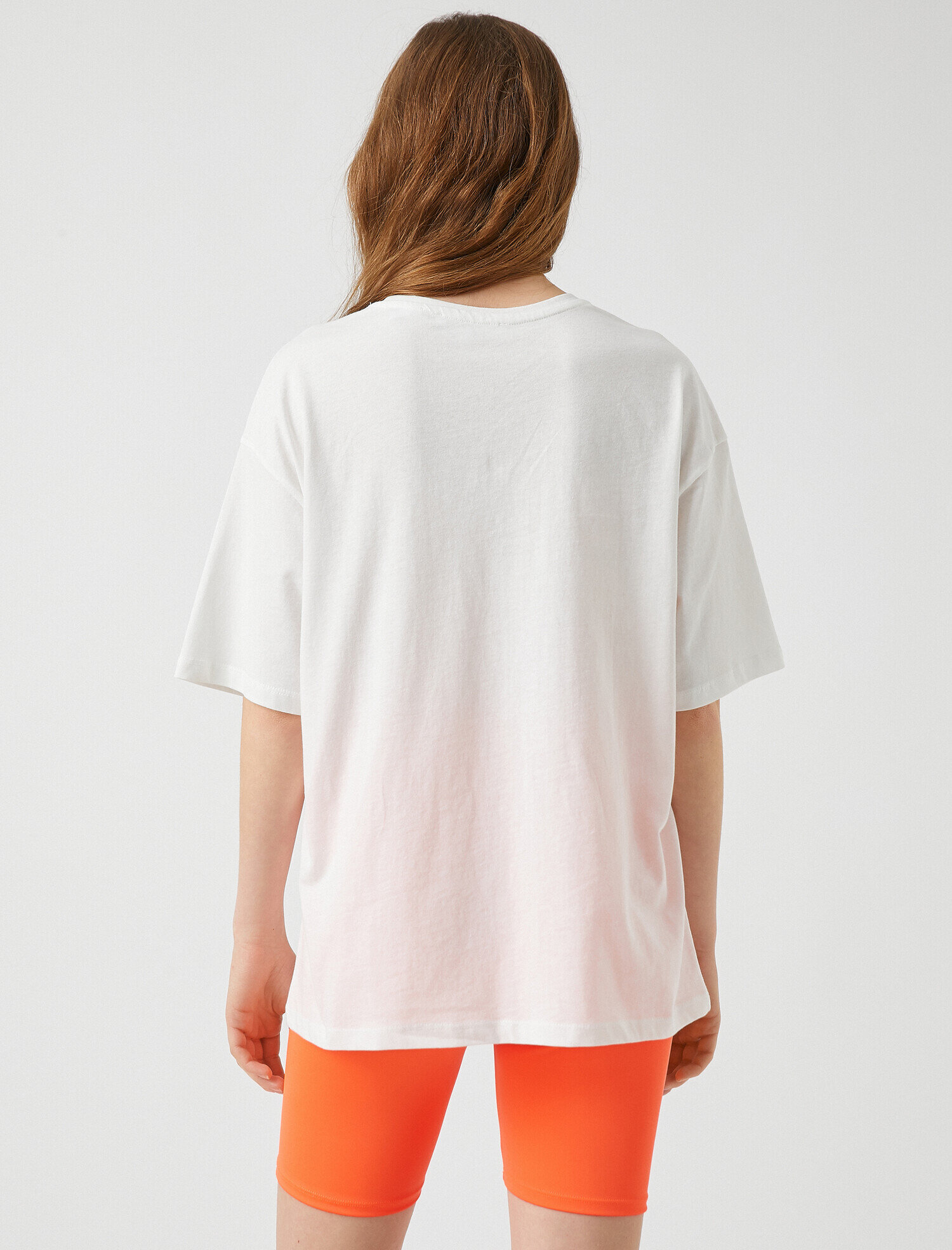   Baskılı Oversize Tişört Pamuklu