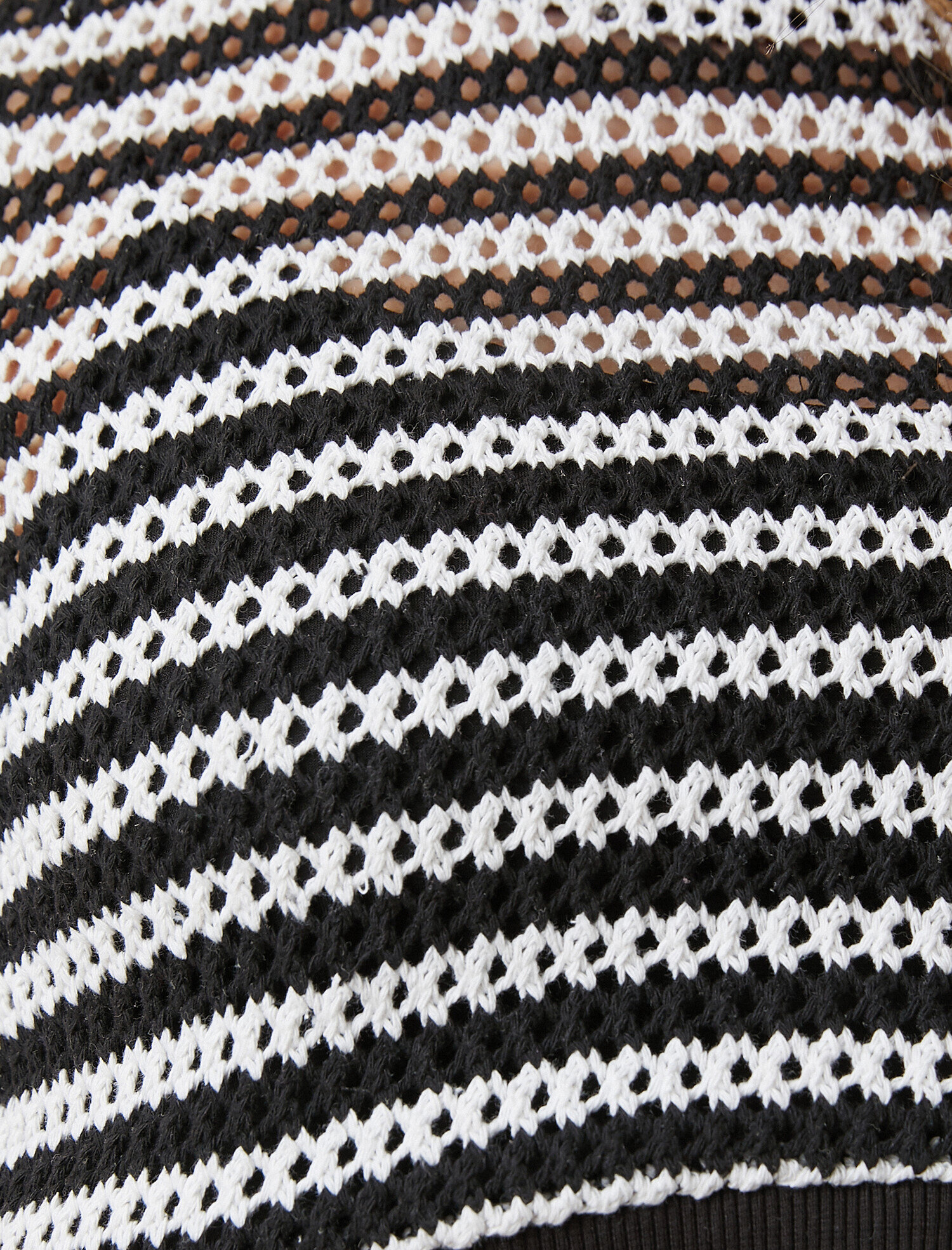   Crop Örgü Tişört Bisiklet Yaka