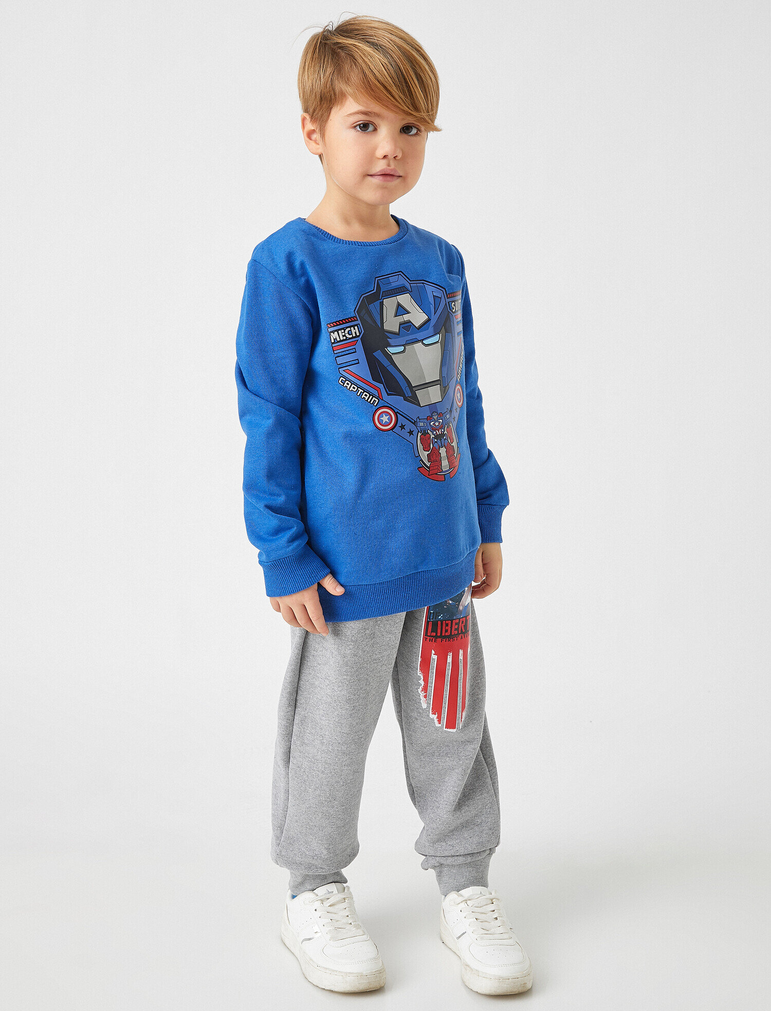  Erkek Çocuk Avengers Lisanslı Baskılı Eşofman Altı Beli Bağlamalı