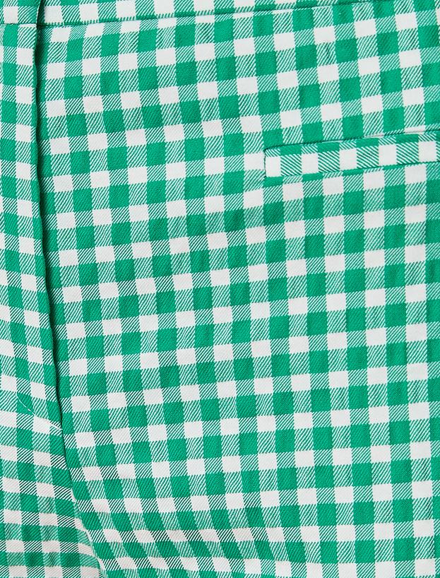   Crop Pantolon İspanyol Paça Cepli Pamuklu