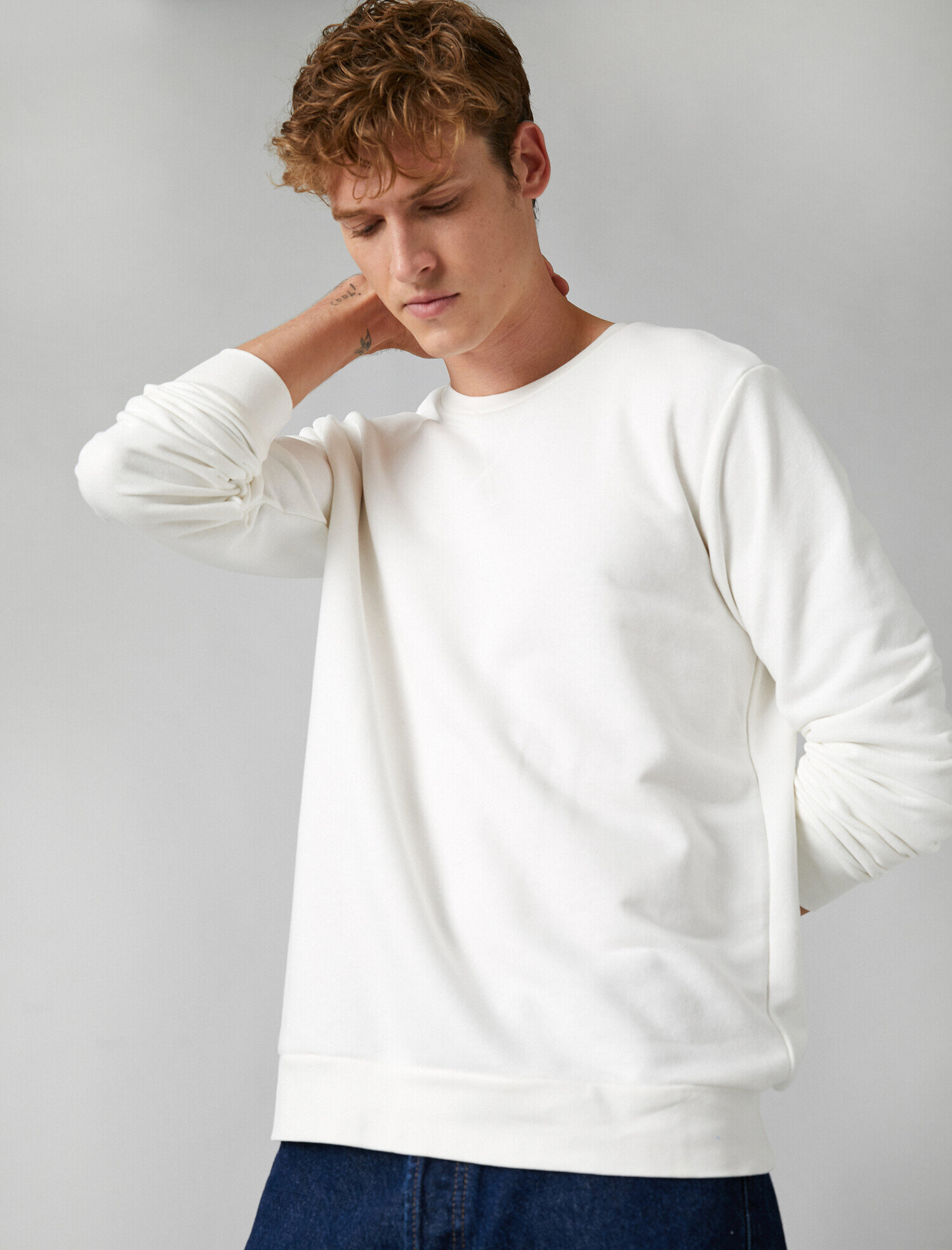   Uzun Kollu Bisiklet Yaka Sweatshirt