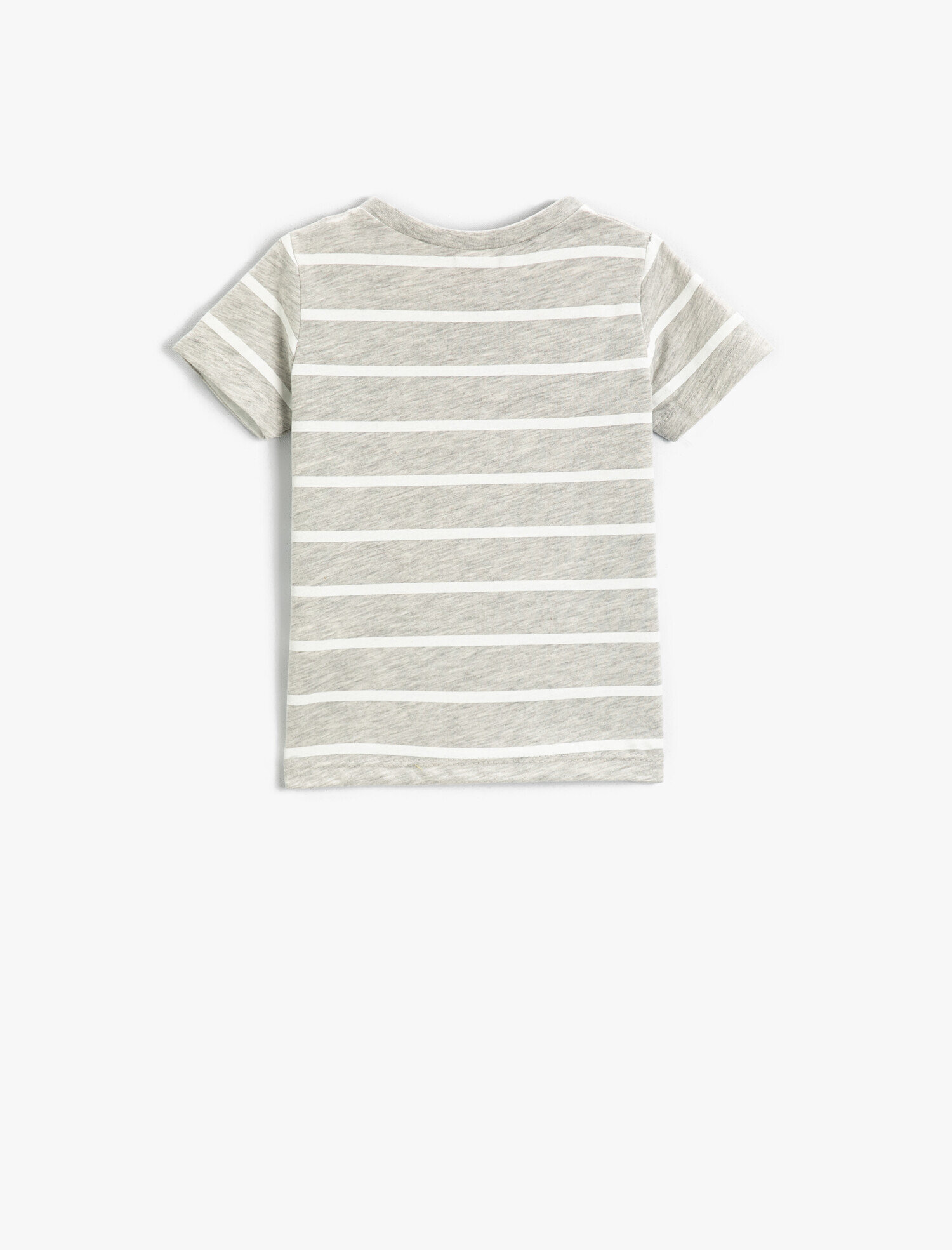  Erkek Bebek Çizgili Baskılı Tişört Yaz Temalı Bisiklet Yaka Kısa Kollu Pamuklu