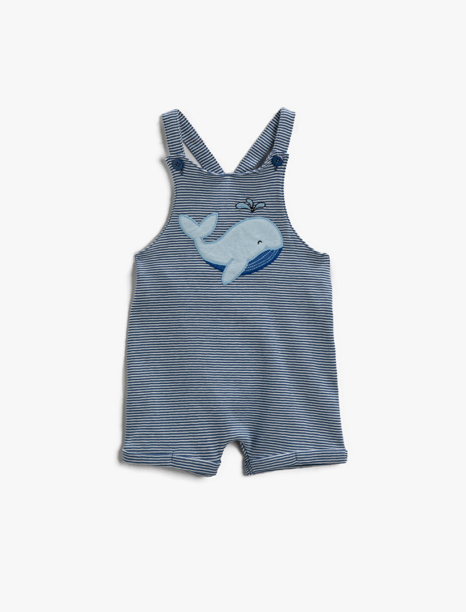  Erkek Bebek Şort Tulum Balina Desenli Çizgili Pamuklu