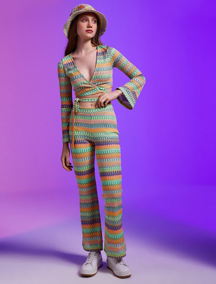  Crop Tişört Anvelop Bağlama Detaylı