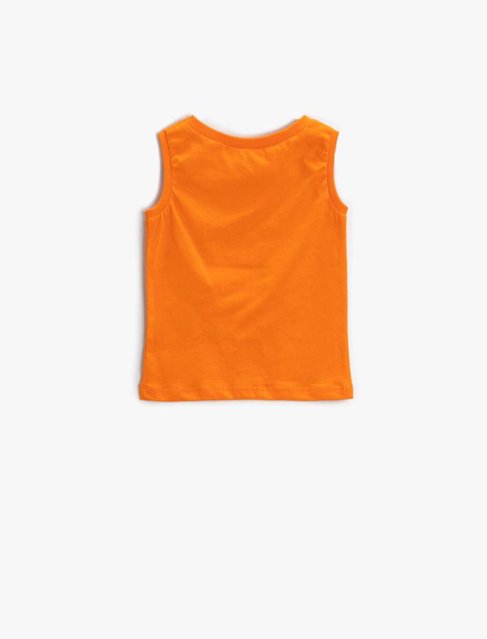 Erkek Bebek Baskılı Atlet Bisiklet Yaka Pamuklu