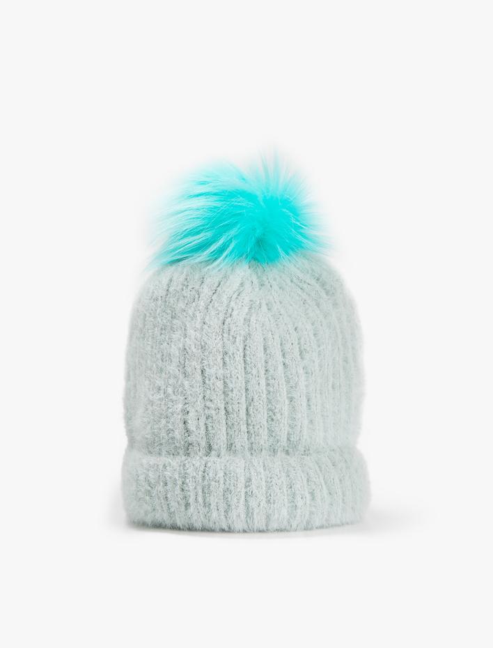 Kız Çocuk Ponpon Detaylı Bere