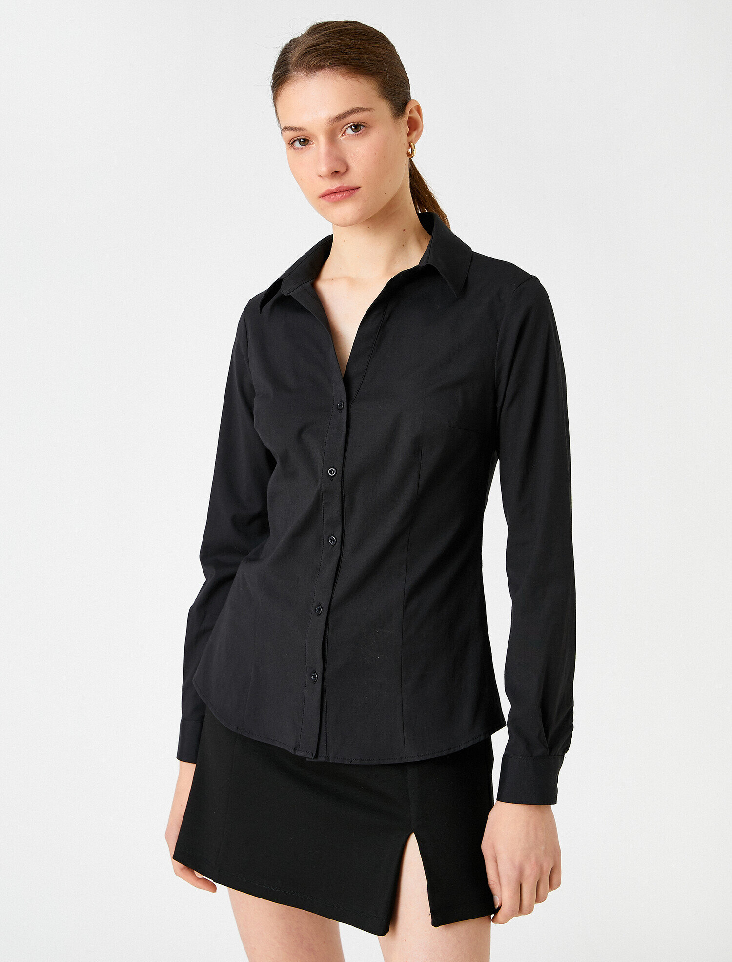   Basic Gömlek Uzun Kollu