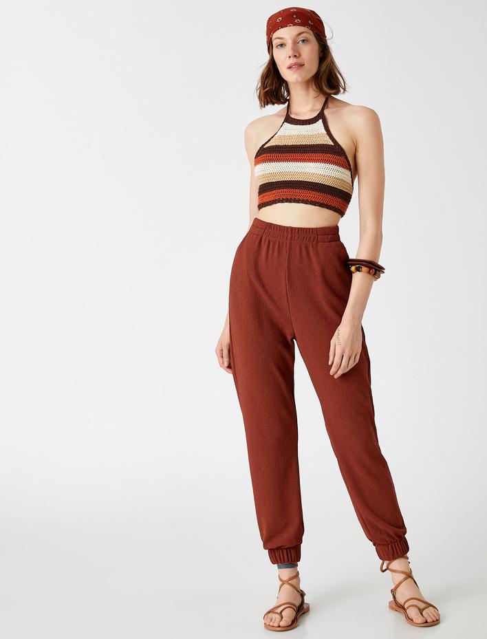  Jogger Pantolon Beli Lastikli Cepli