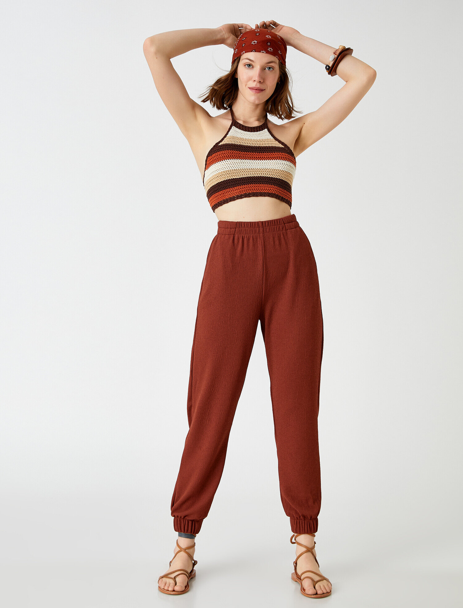   Jogger Pantolon Beli Lastikli Cepli