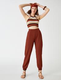 Jogger Pantolon Beli Lastikli Cepli