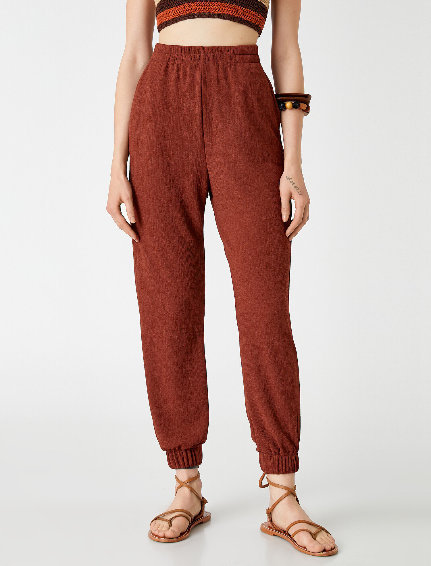   Jogger Pantolon Beli Lastikli Cepli