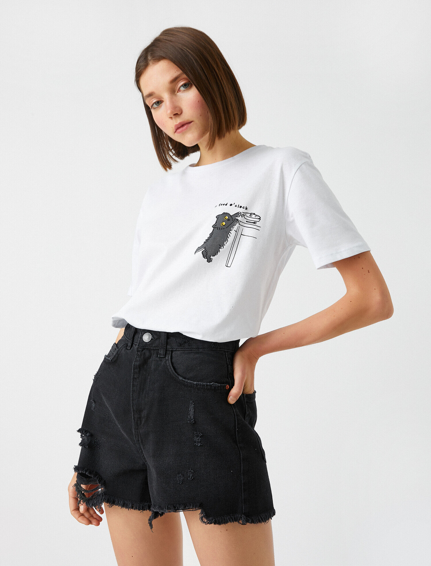   Baskılı Kısa Kollu Tişört